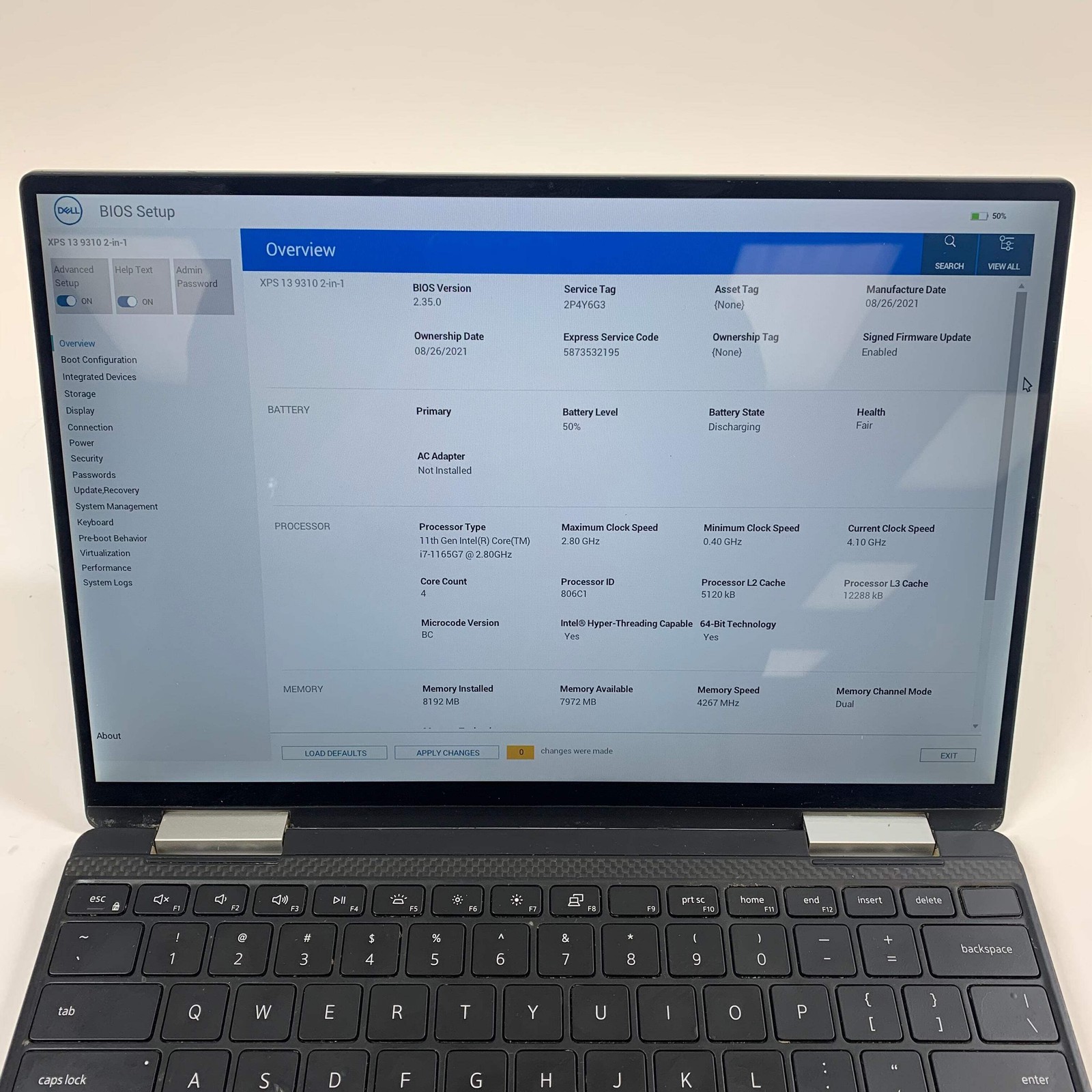 Dell XPS 9310 2-N-1 13.3″ i7-1165G7 2.8GHz 8GB RAM 512GB SSD