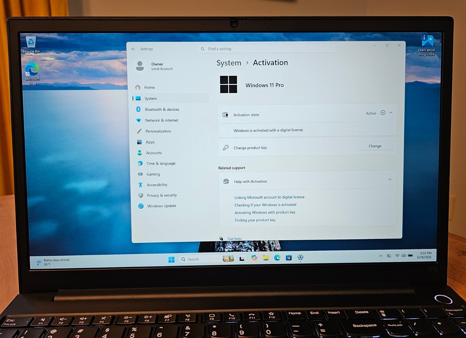 Nice Lenovo E15 Gen 2 i5-1135G7 2.40GHz 8GB 256GB NVMe Full HD AC & 83% Battery