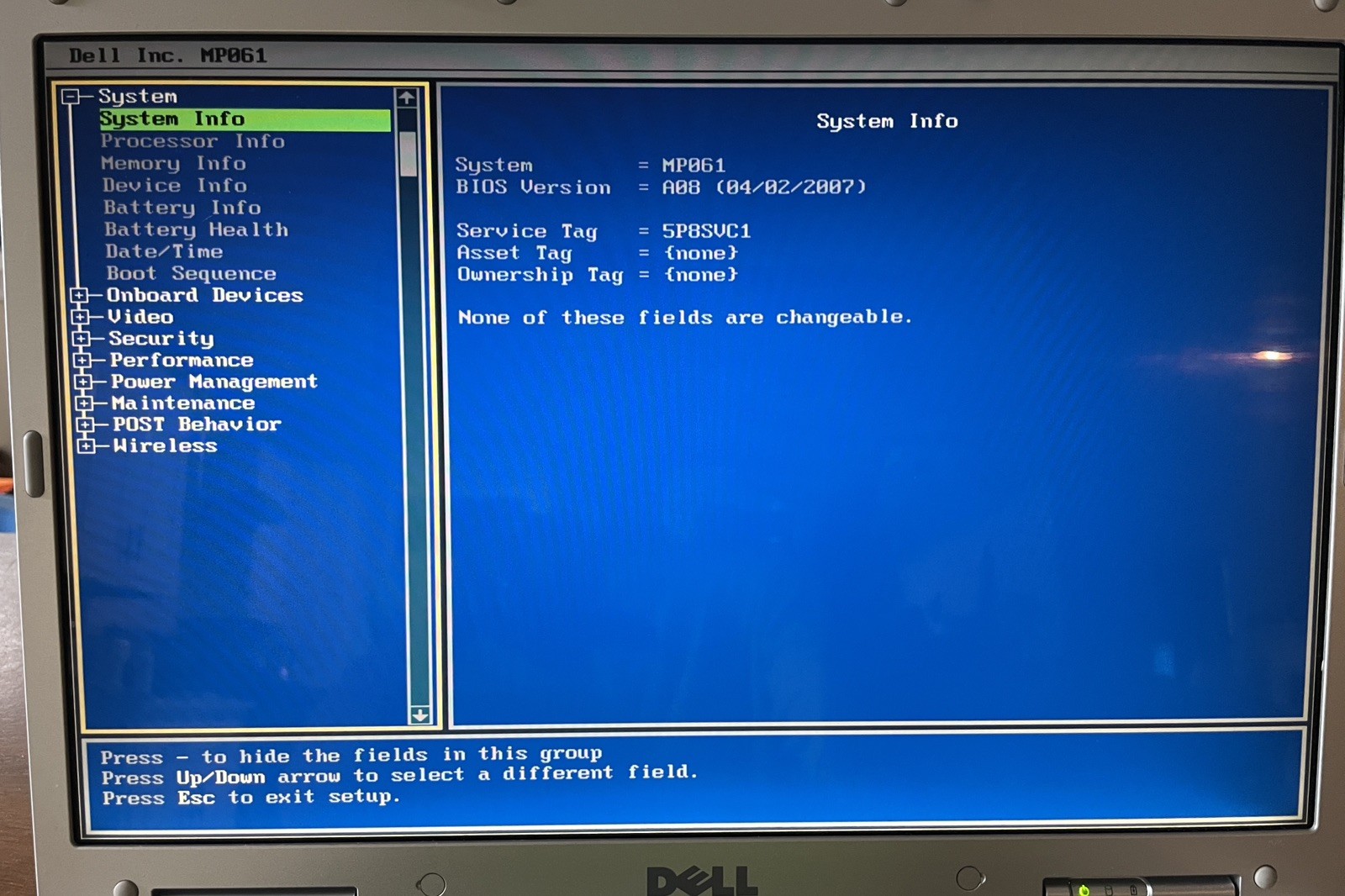Dell Inspiron E1705 Retro Windows XP Computer w/batt, chrg. (SVC1)