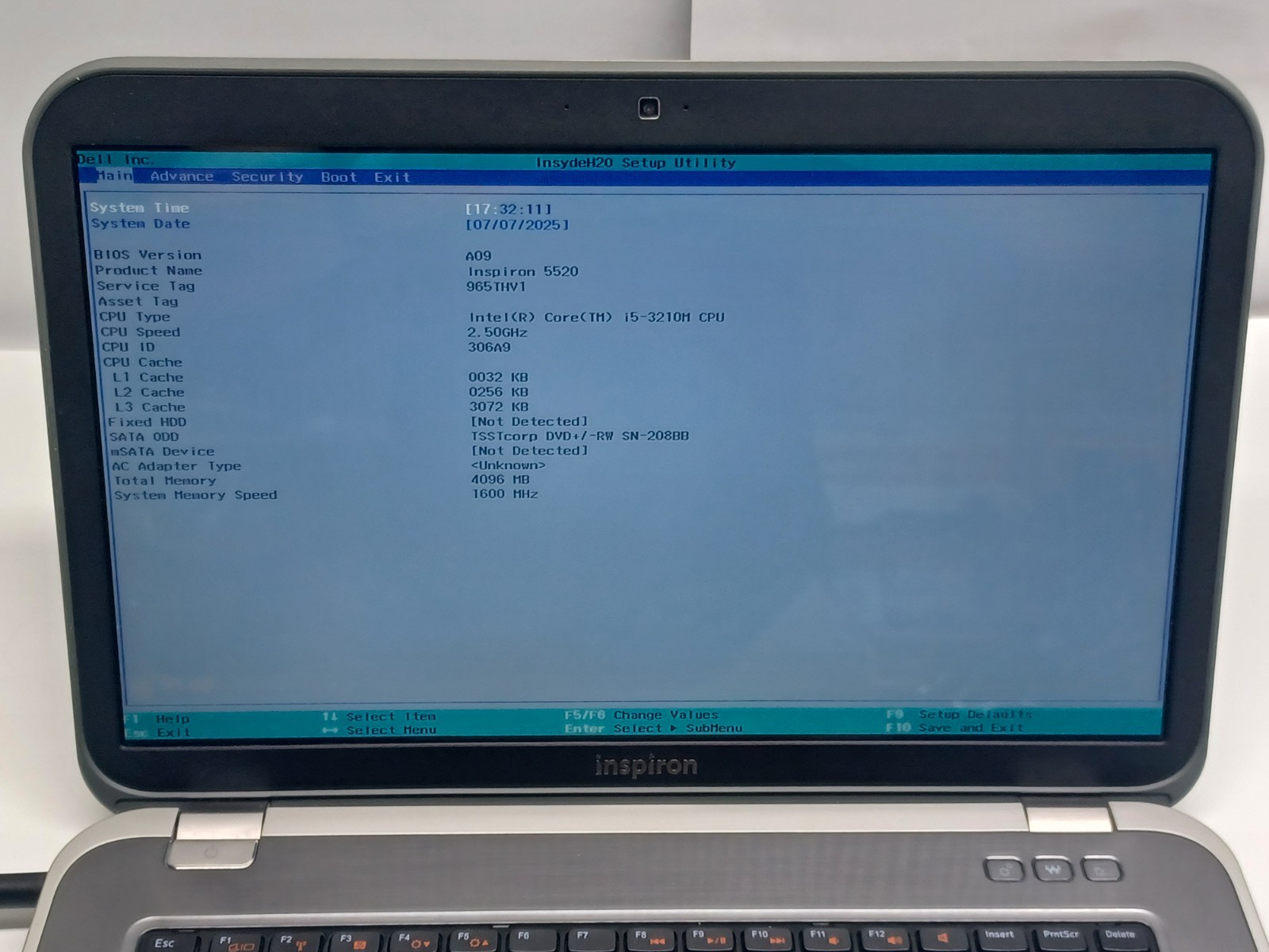 Dell Inspiron 5520 Laptop i5-3210M 4GB No HD