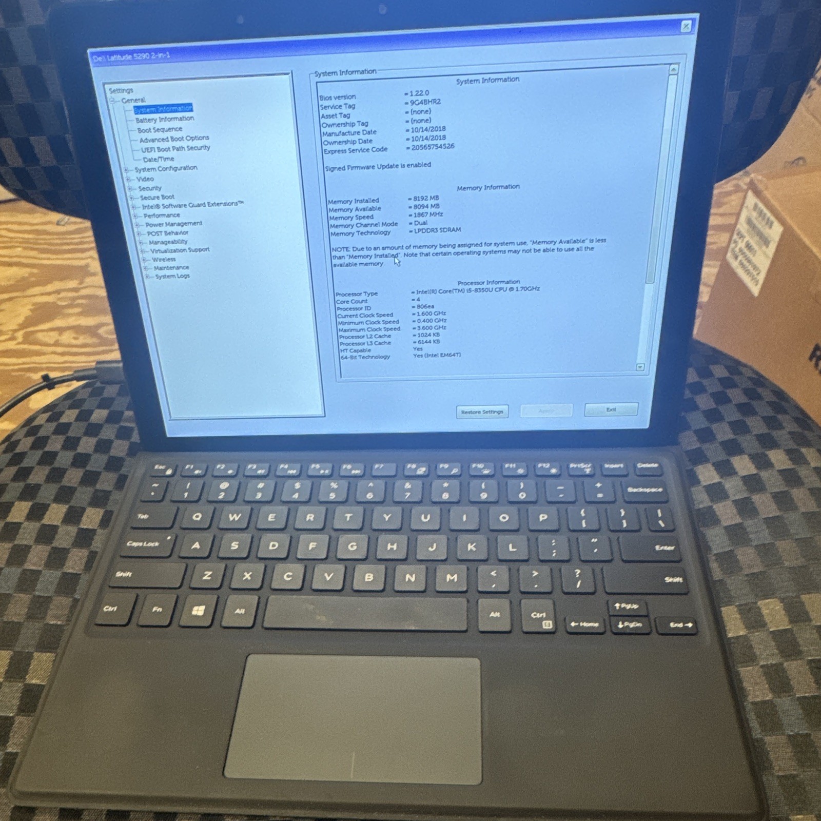Dell Latitude 5290 2-in-1 12.3″ i5-8350U 8GB 256GB SSD Touch Win 10 Pro