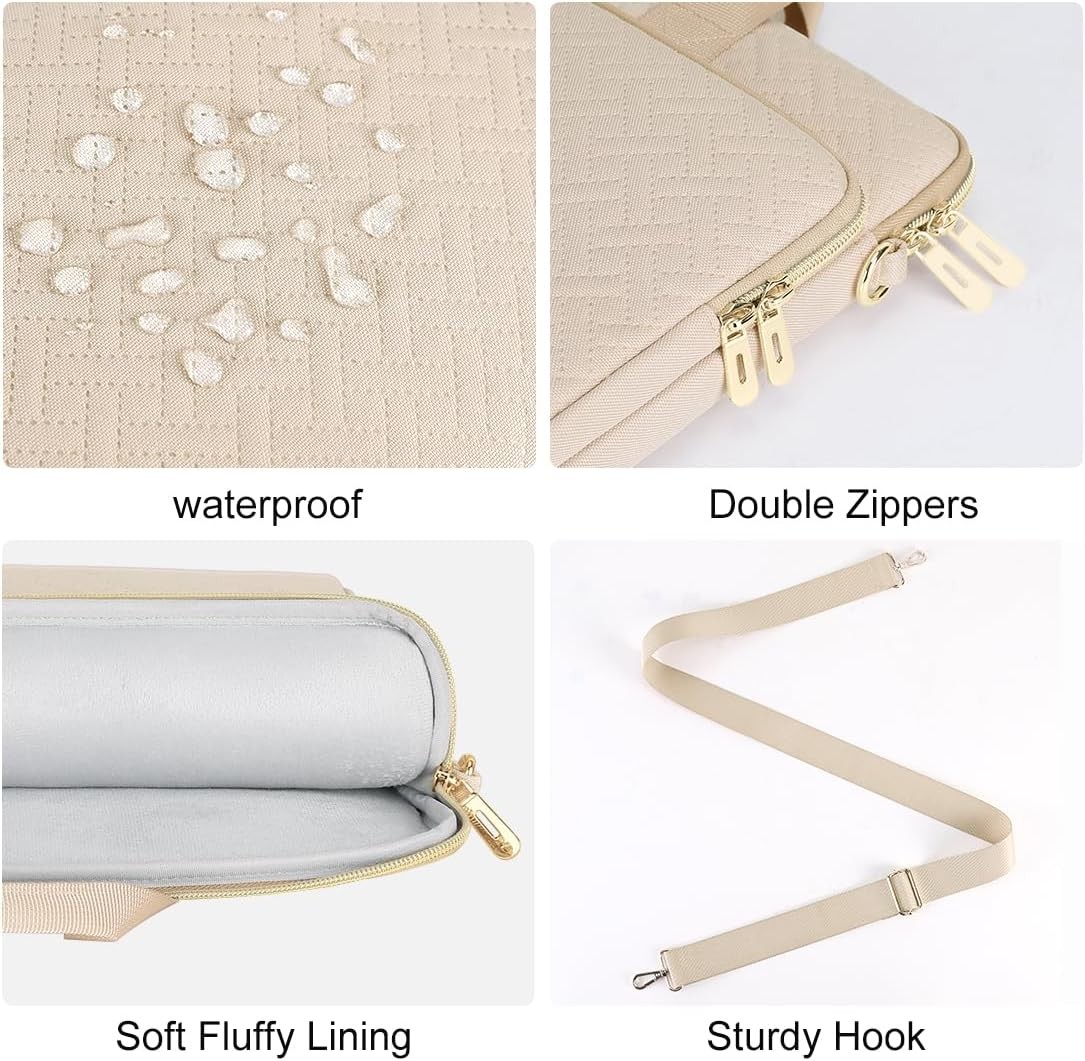 Beige Laptop Sleeve Case for 15.6 inch MacBook Pro 16 M4 M3 M2/Pro Max, Waterpro