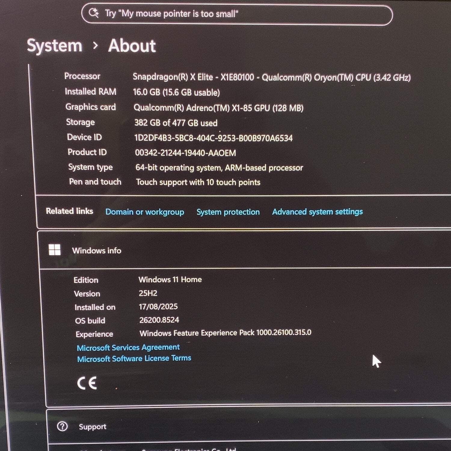 Samsung Galaxy Book4 Edge NP940XMA 14″ Snapdragon X Elite 16GB RAM 512GB SSD
