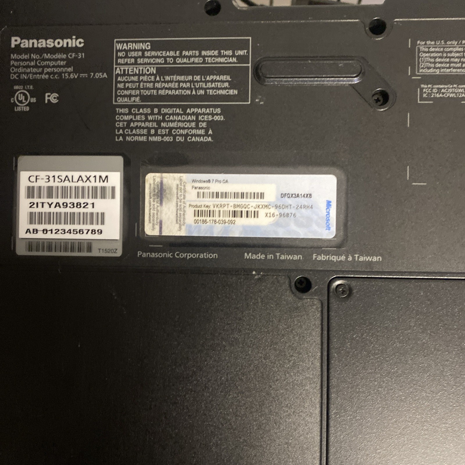 Panasonic cf-31 Toughbook MK3 i5-3320M 2.6GHz 16GB new 480GB SSD Not Touchscreen