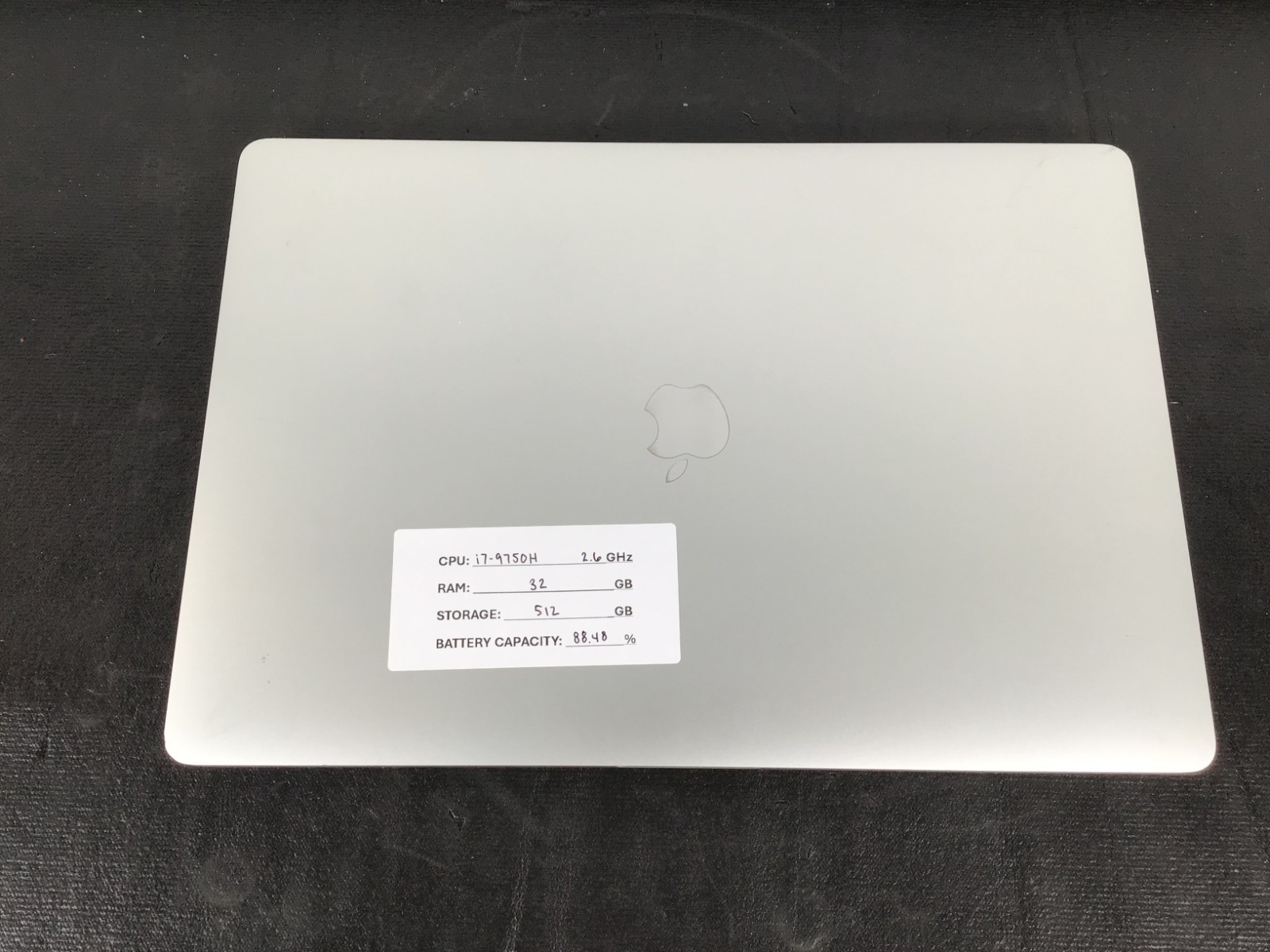 Apple MacBook Pro 16″ A2141 i7-9750H 2.6GHz 32GB RAM 500B NVMe 88% Battery ~