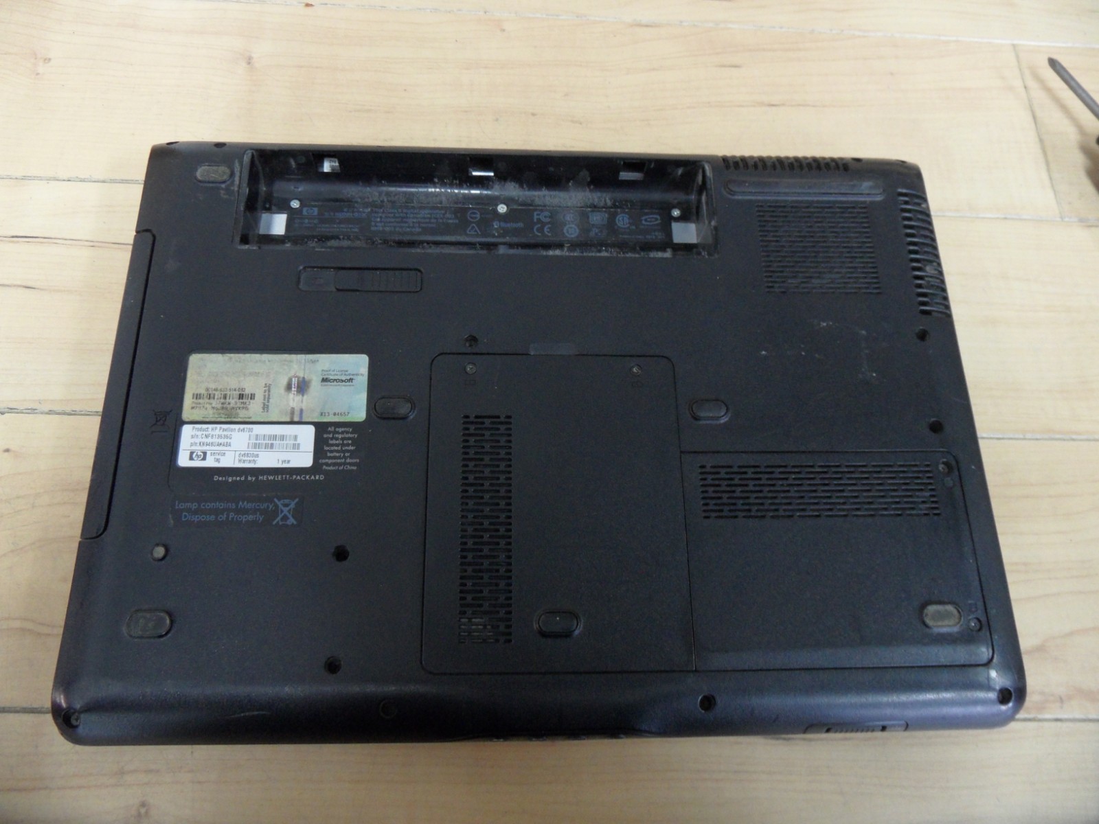 HP Pavilion dv6000 / dv6700 For Parts Posted Bios No Battery No HD 460901-001 ^