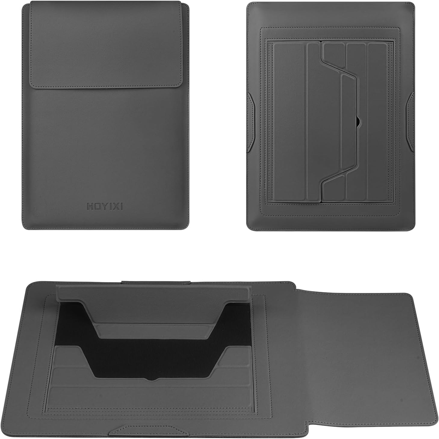 PU Leather Sleeve Case for 15.6″ Laptops with Stand, Compatible with MacBook Pro