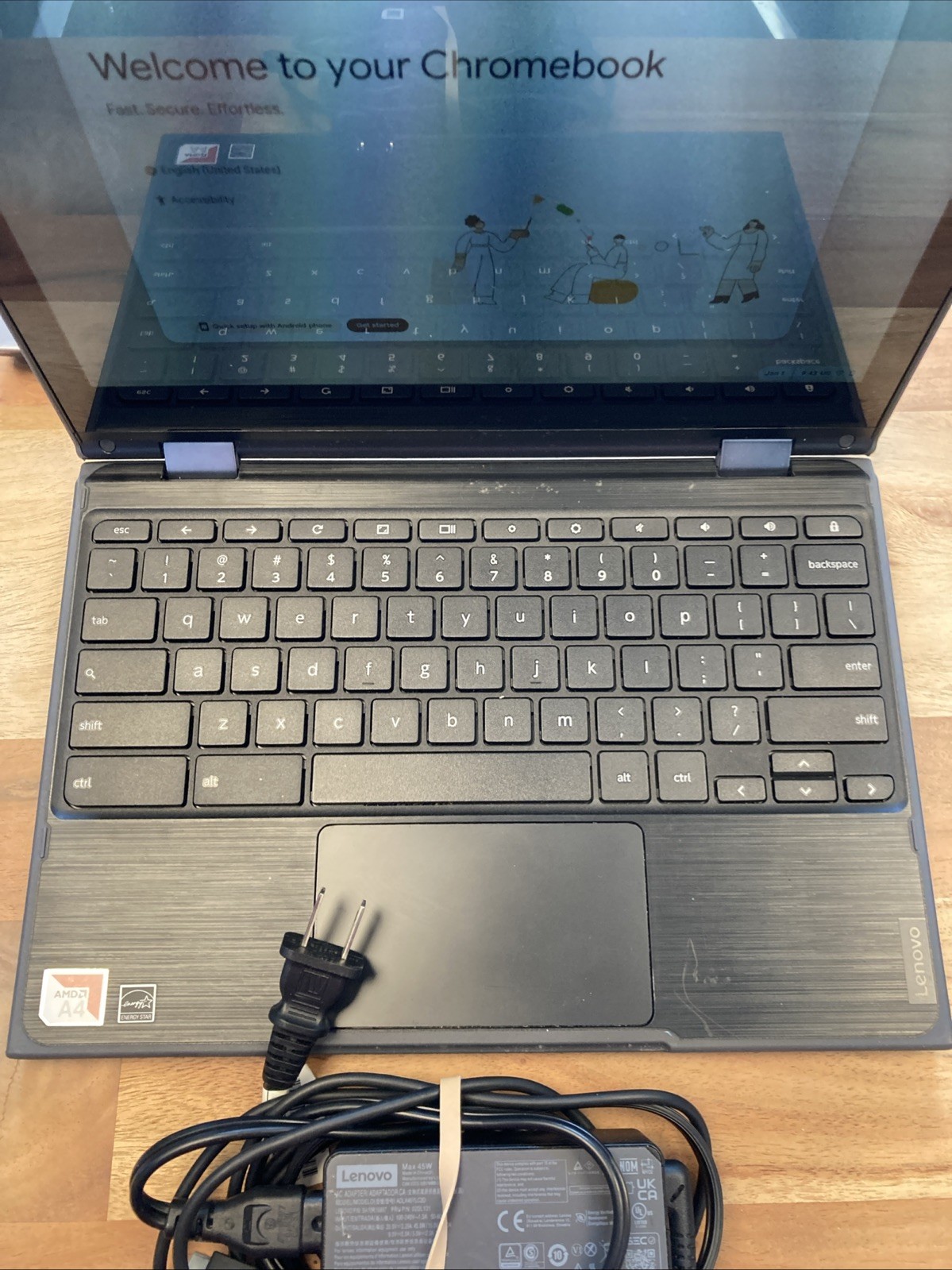 Lenovo Chromebook 300E 2nd Gen AST Laptop A4-9120C 1.6GHz 32GB SSD 4GB RAM