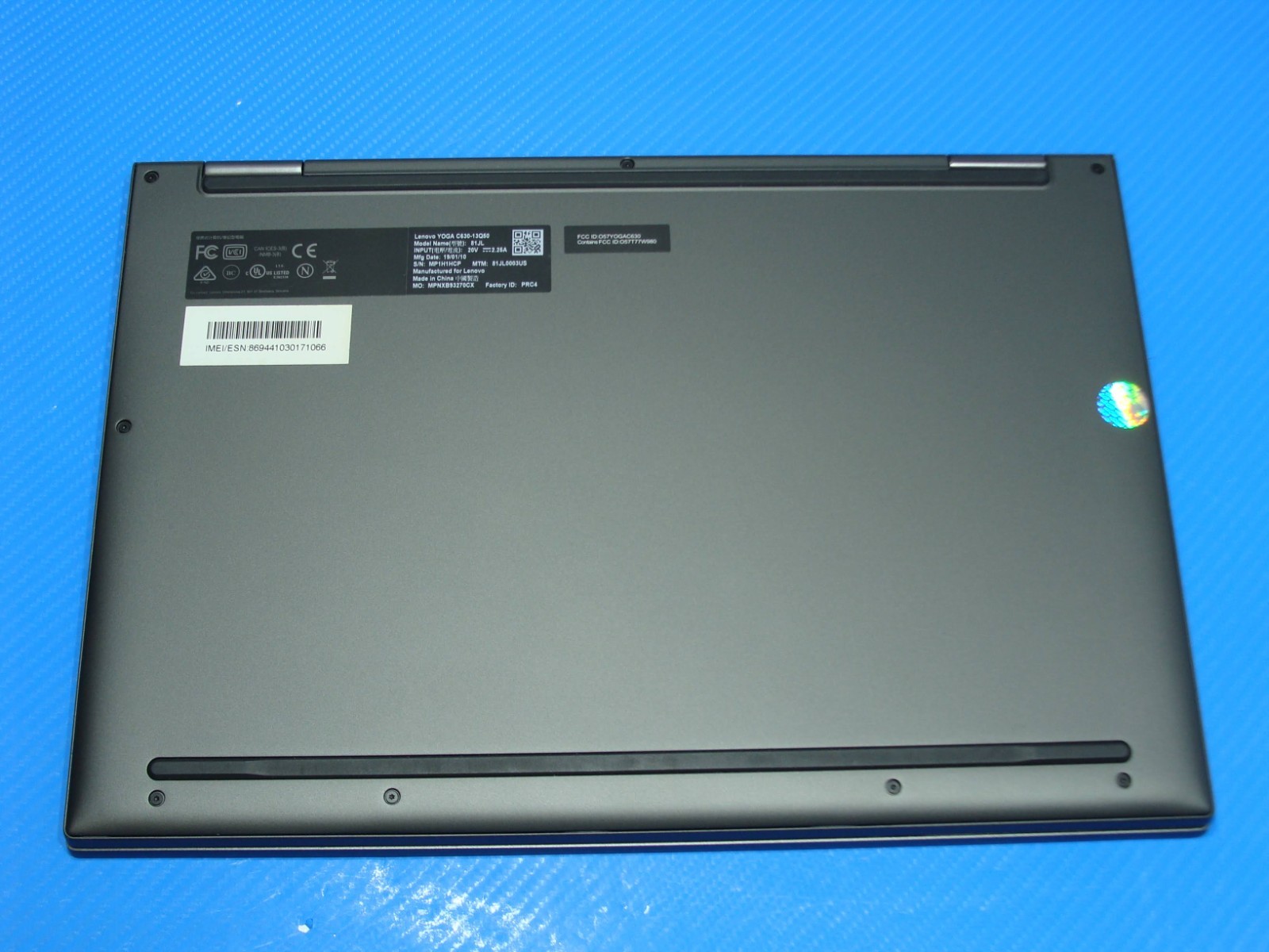 Lenovo Yoga C630-13Q50 13.3″ FHD Touch Snapdragon SDM850 2.9GHz 8GB 120GB LTE
