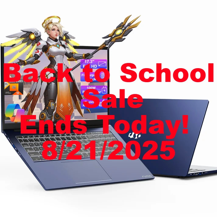 🚨LAST DAY! Nimo 17.3″ N175 Ryzen 9 8945HS FHD Laptop – ENDS 8/21/2025