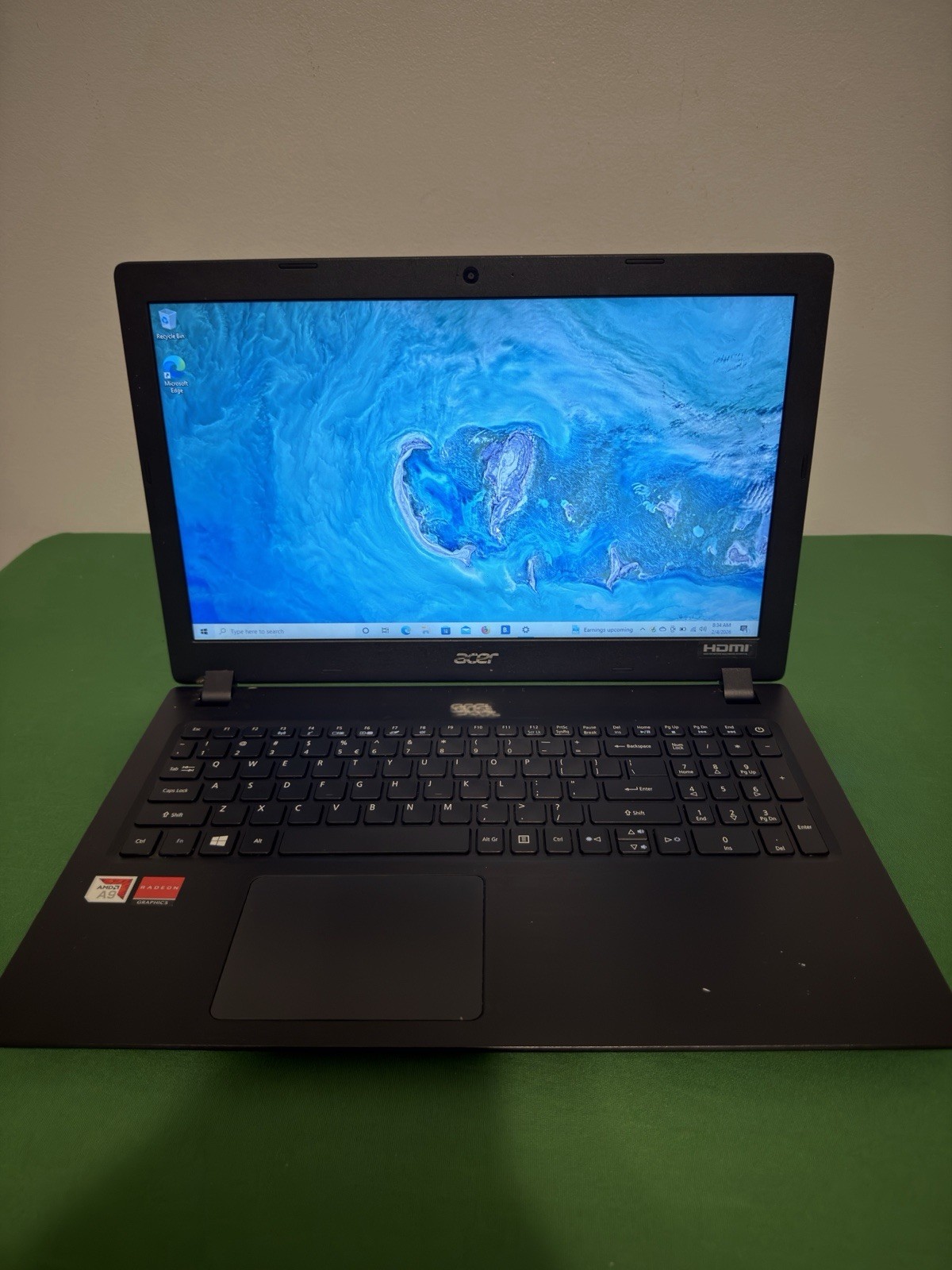 Acer Aspire 3 A315 Laptop-FEV8L32F A9-9420e Radeon R5 2C+33G 1.80GHz Ram 12, 1TB