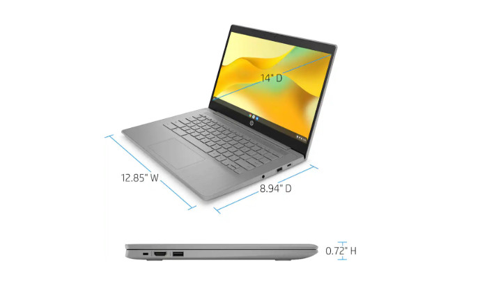 ✨HP 14″ Chromebook Laptop – Intel Celeron N4120- 4GB RAM 64GB eMMC – Modern Gray