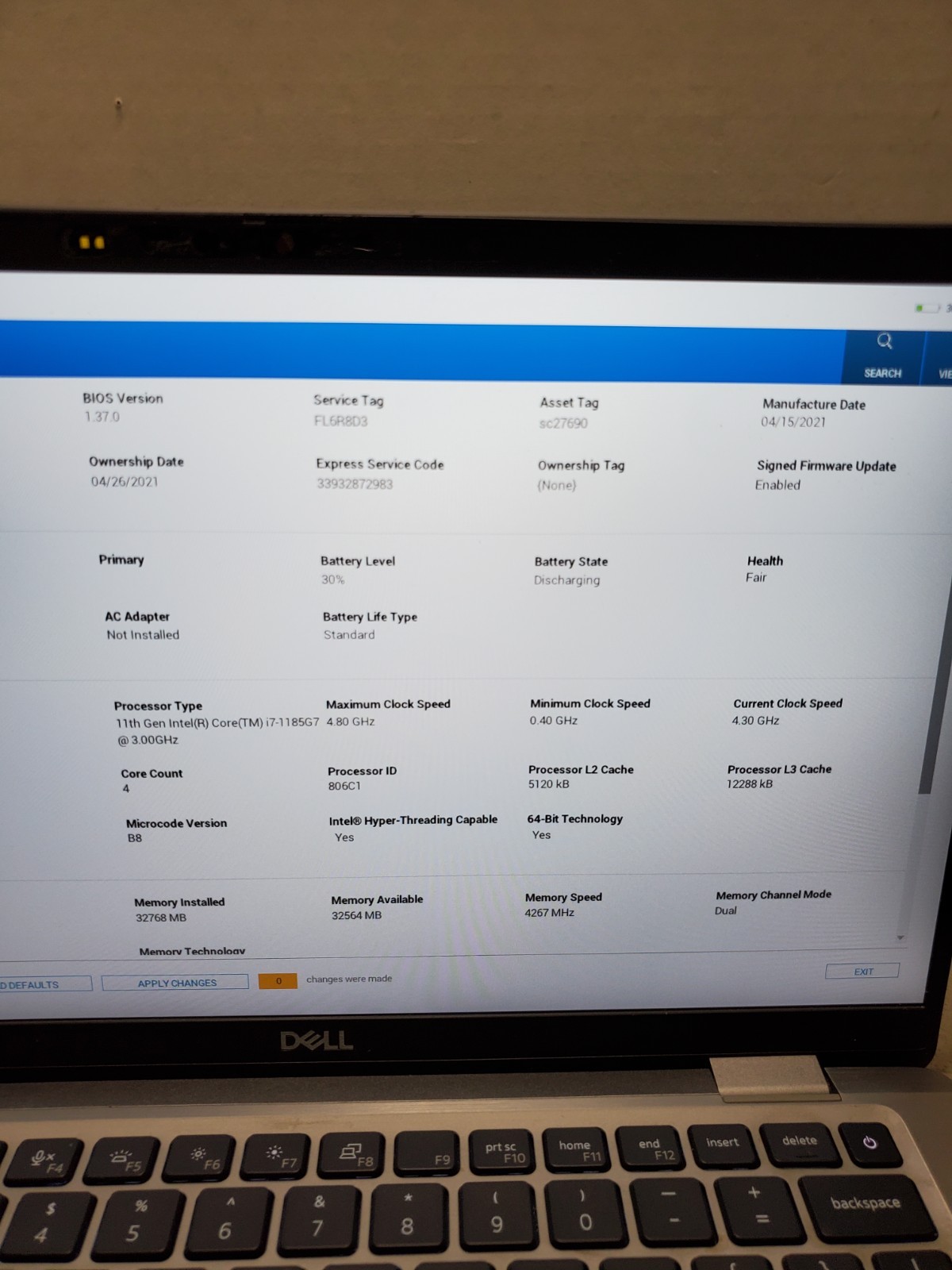Dell Latitude 7420 14″ Laptop i7-1185G7 3.00GHz 32GB RAM 256GB SSD Win11 #69