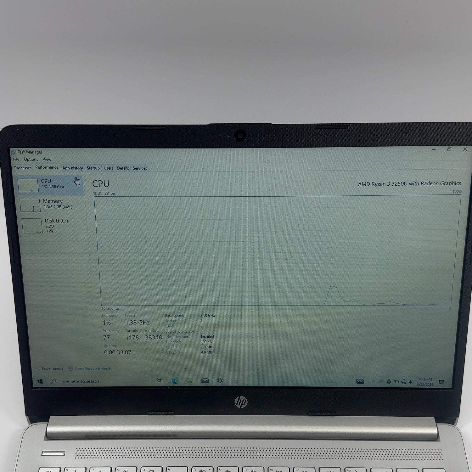 HP Laptop 14-DK1025WM 14″ Ryzen 3 3250U 2.6GHz 4GB RAM 1TB HDD