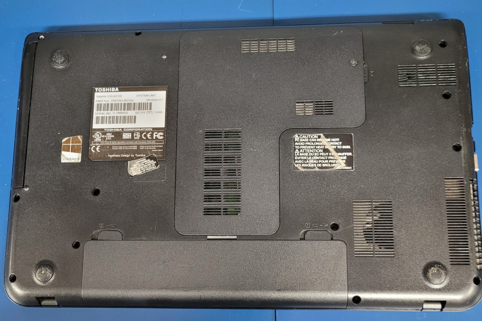 Toshiba Satellite C55-A5100 Intel i3 -3120M@2.50 GHz / 6GB RAM/ 750 GB HD Win 10