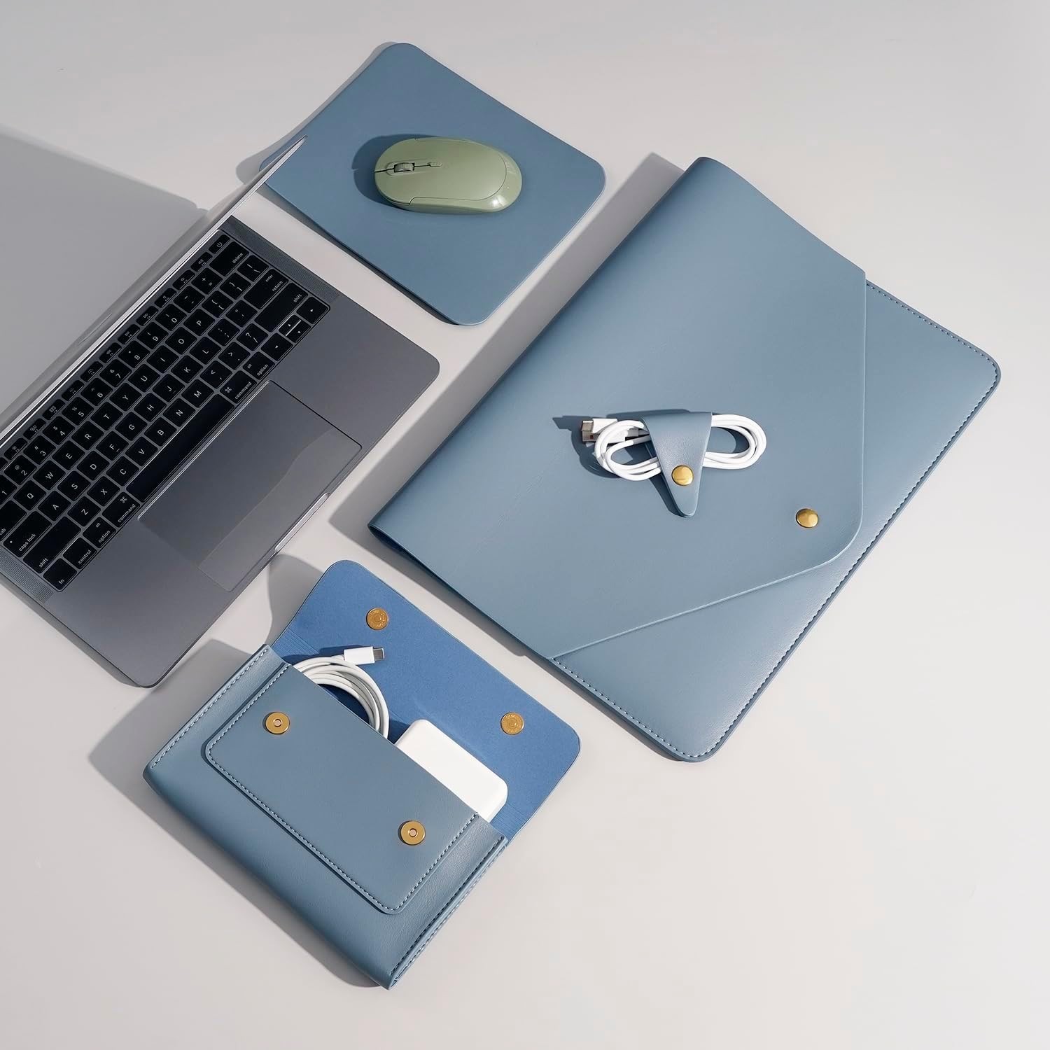 PU Leather Laptop Sleeve 13 Inch for 2024 13inch MacBook Air M3, MacBook Pro M2