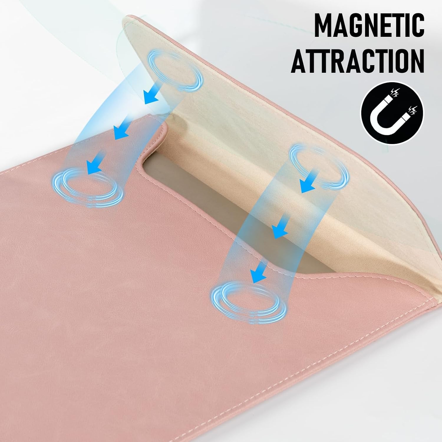 Pink Waterproof PU Leather Laptop Sleeve for 13″ MacBook Pro/Air & Neo A18 Pro