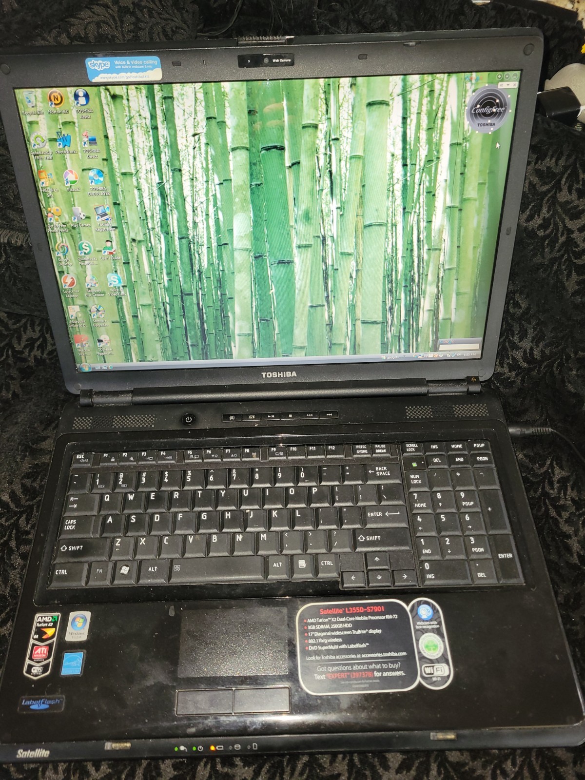 Blue Toshiba Satellite L355D-S7901 Laptop -WORKS