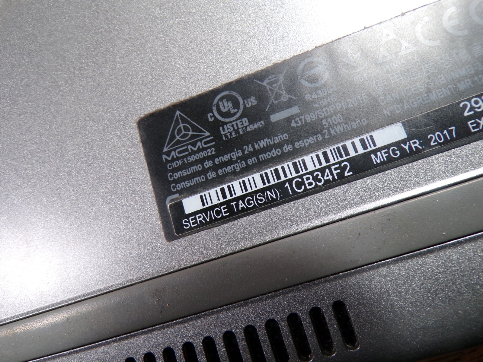 DELL INSPIRON 13 5000 SERIES INTEL CORE I3 7TH GEN 4GB RAM **NO POWER ON **NO HD