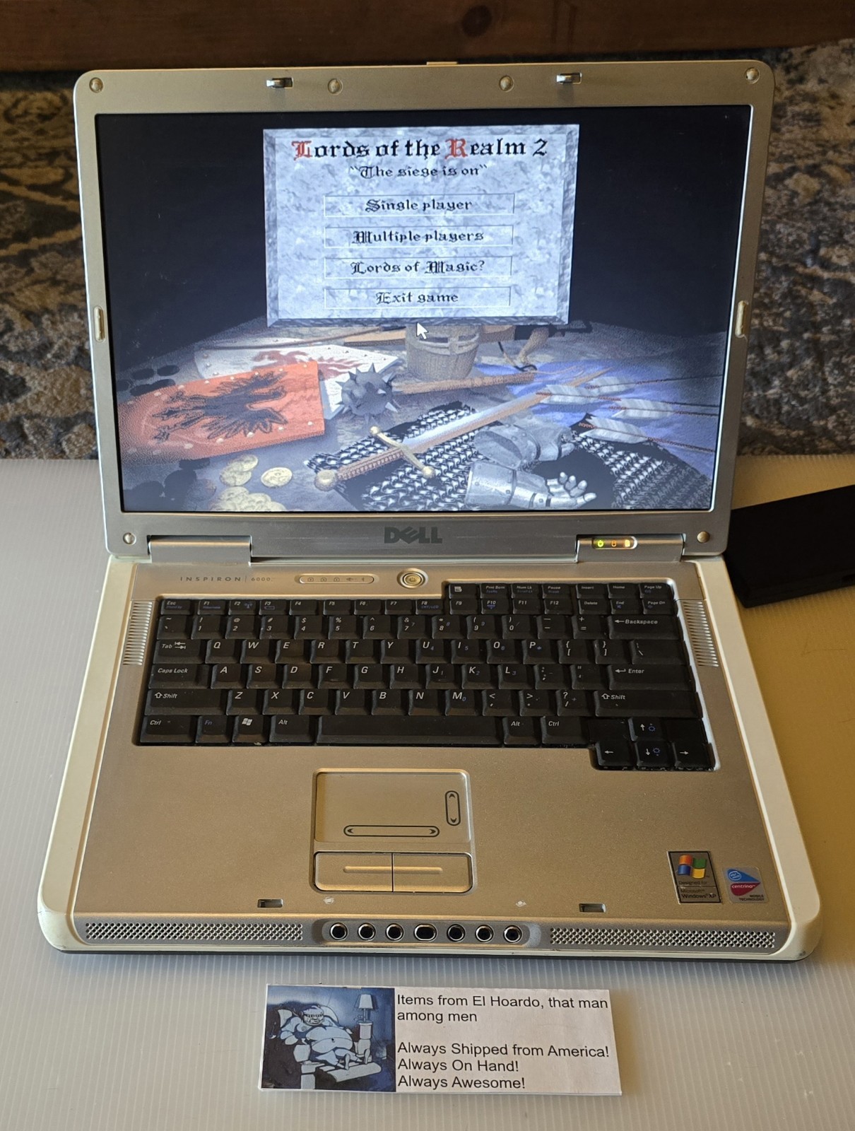 Dell inspiron 6000 laptop 1GB Ram 40GB HDD 1.6 Ghz Pentium M DVD Rom Windows XP