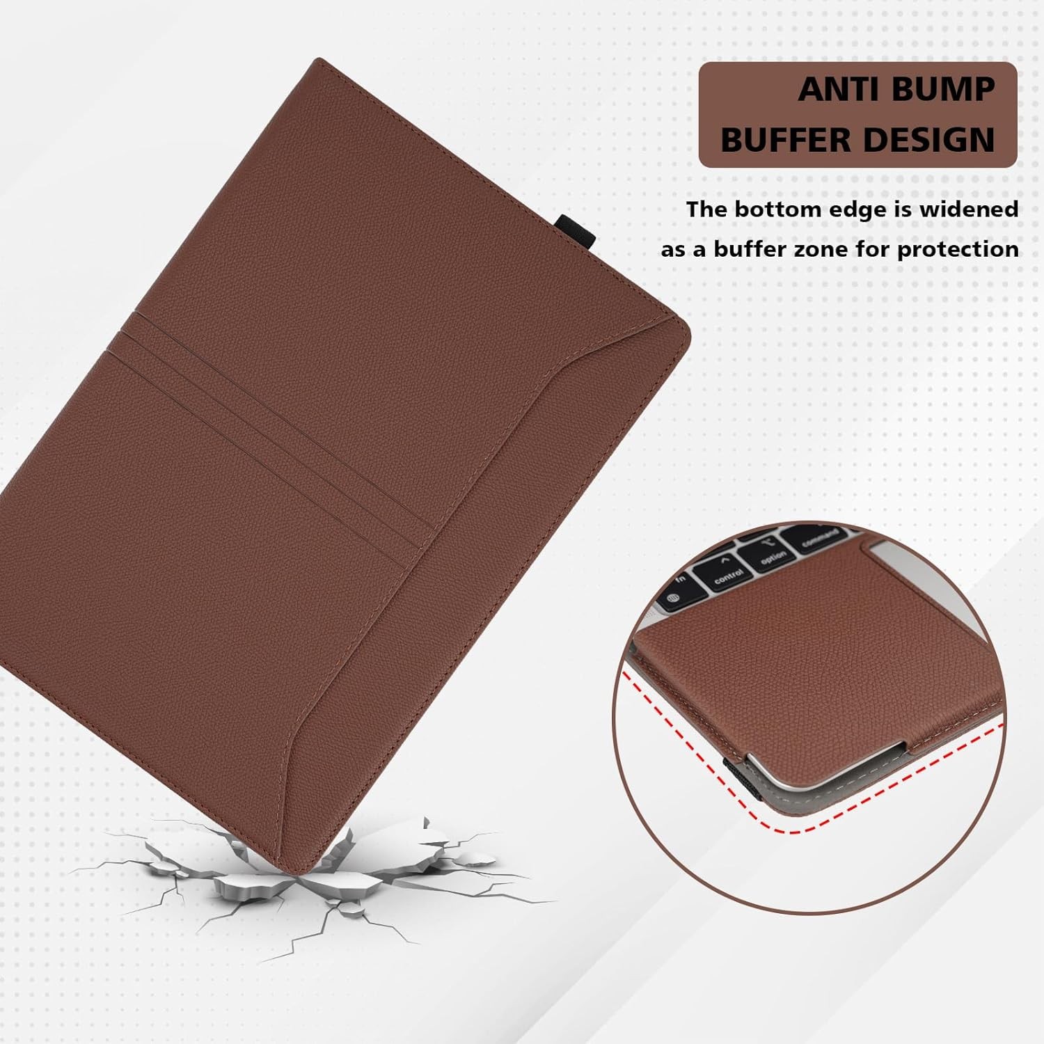 PU Leather MacBook Pro 13 Inch Case 2016-2025 with Stand & Vents, Brown, M2 A2