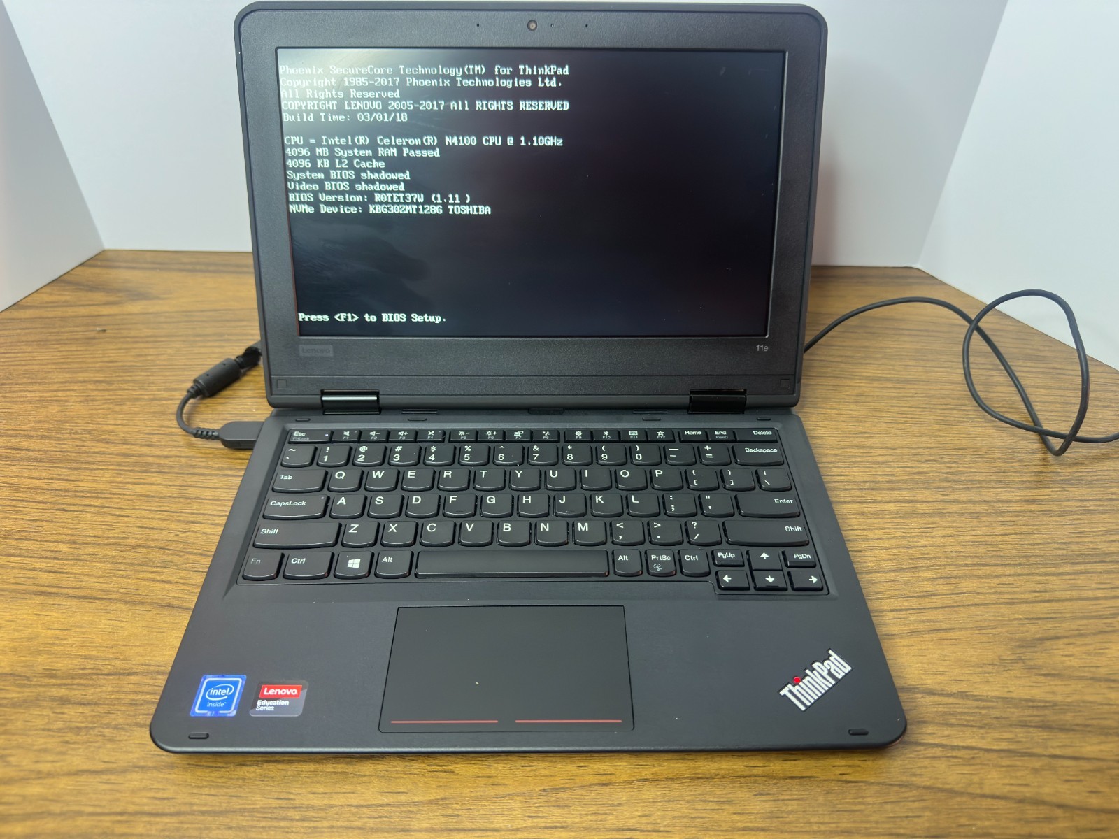 Lenovo ThinkPad 11e 5th Gen | intel N4100 | 4GB | No SSD | For Parts | *READ*