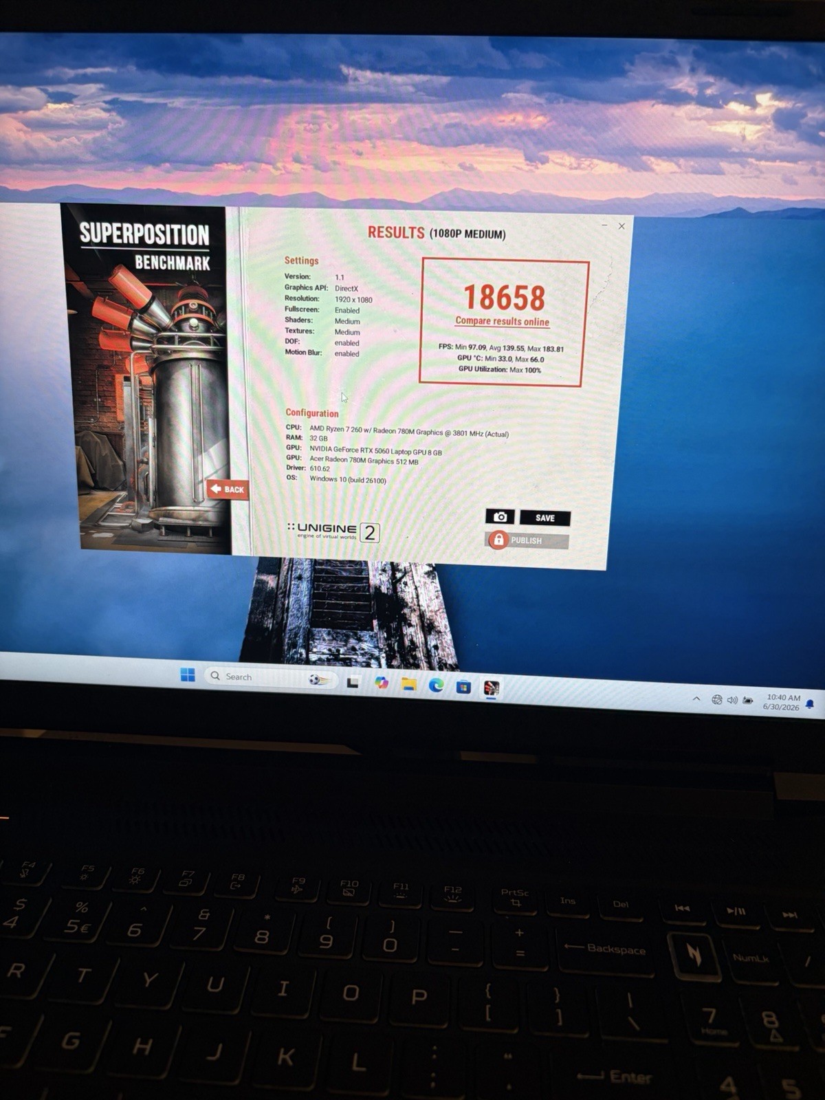 RTX 5060 Acer Nitro V 16S AI 180Hz FHD+ 3.8 GHz Ryzen 7 260 32GB 1TB SSD