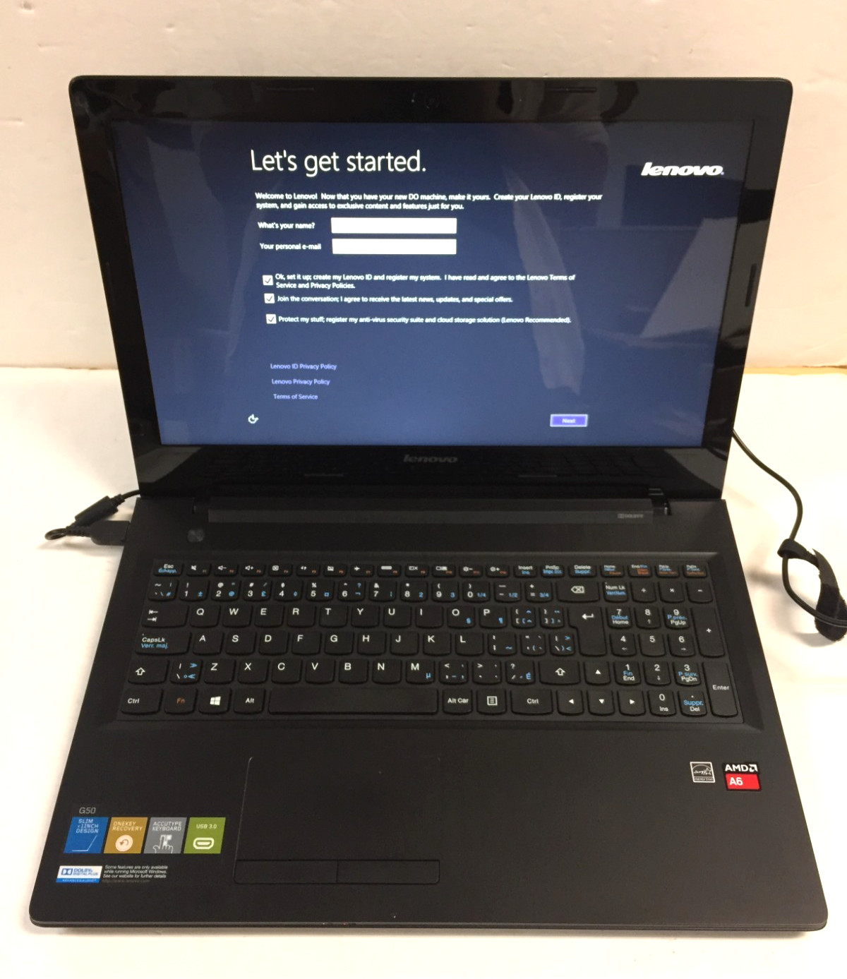*Bad Battery*Lenovo G50-45 Laptop 80E3-X014CF/AMD A6-6310/8GB RAM/1TB HDD/Win8.1