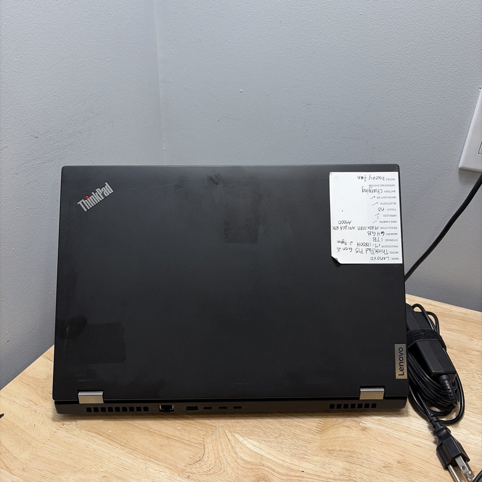 Lenovo ThinkPad P15 Gen 2i Core I7-11800H 2.3GHZ 64GB 1TB Nvidia RTX A4000 Read