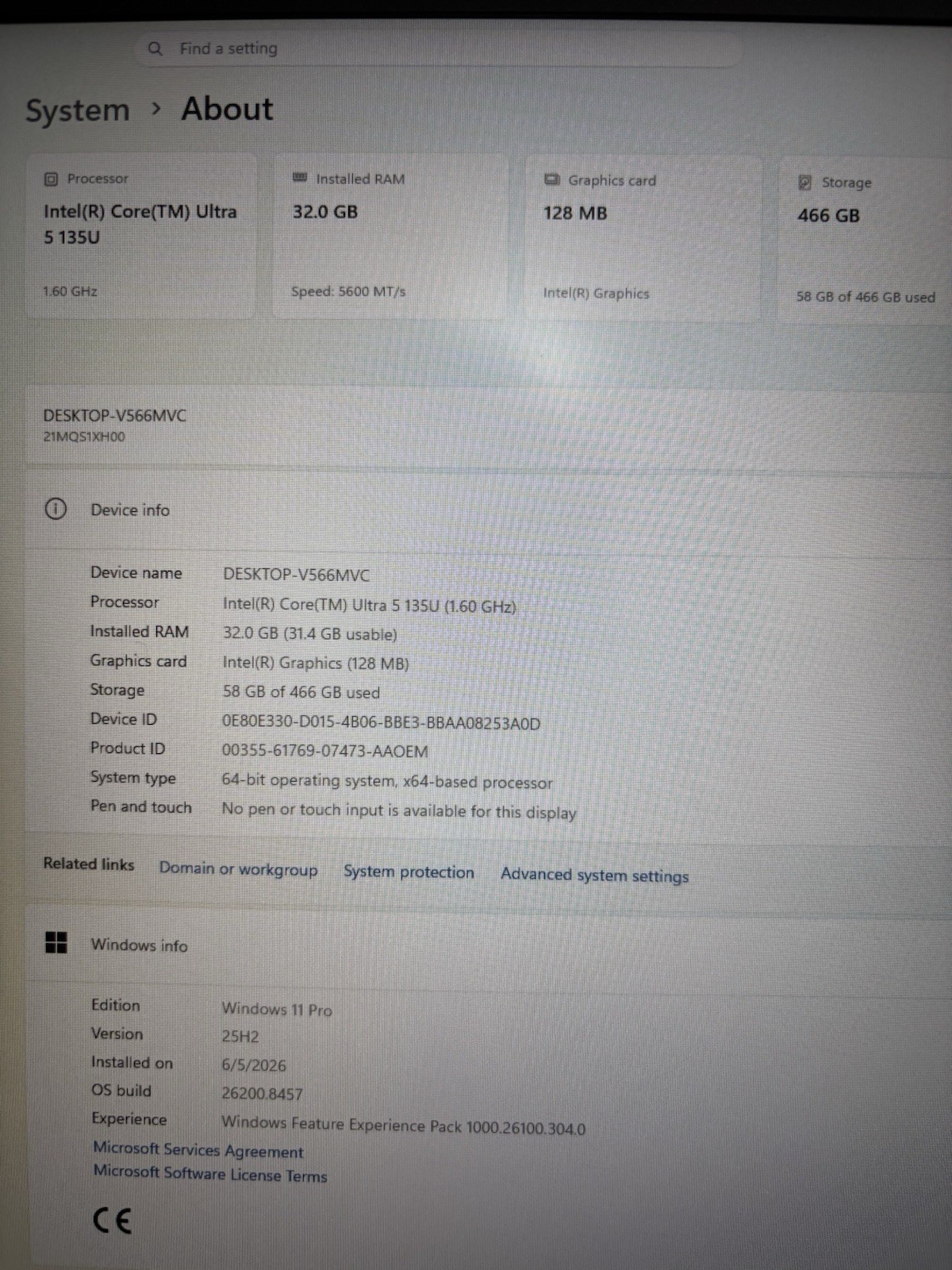 Lenovo ThinkPad T16 32gb Gen 3 intel Ultra 5 135U similar to 125u W11pro