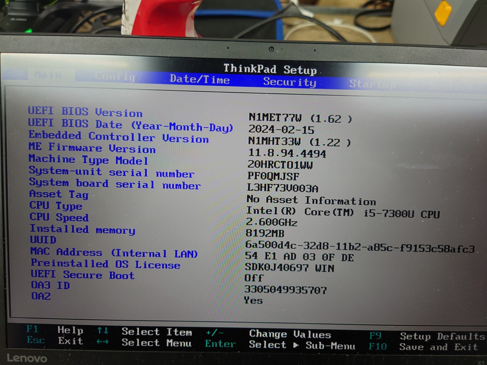 Lenovo X1 Carbon 5th Gen 14″ FHD i5-7300U 8GB RAM No OS/SSD