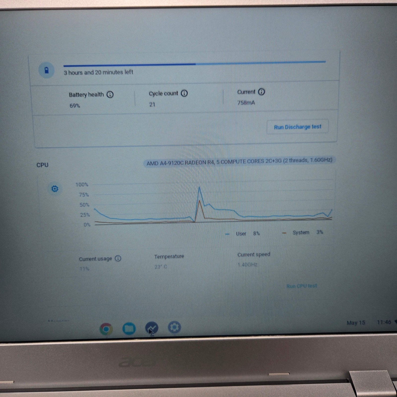 Acer Chromebook 315 CB315-2H 15.6″ A4-9120e 1.6GHz 4GB RAM 32GB SSD