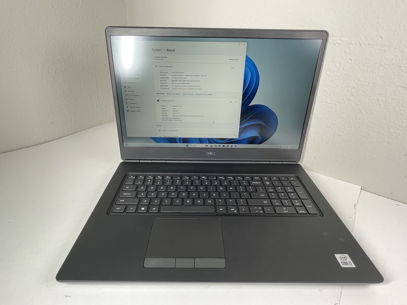 NoCamera Config DELL Precision 7750 i7-10750H 32GB RAM 512GB SSD Quadro RTX 3000