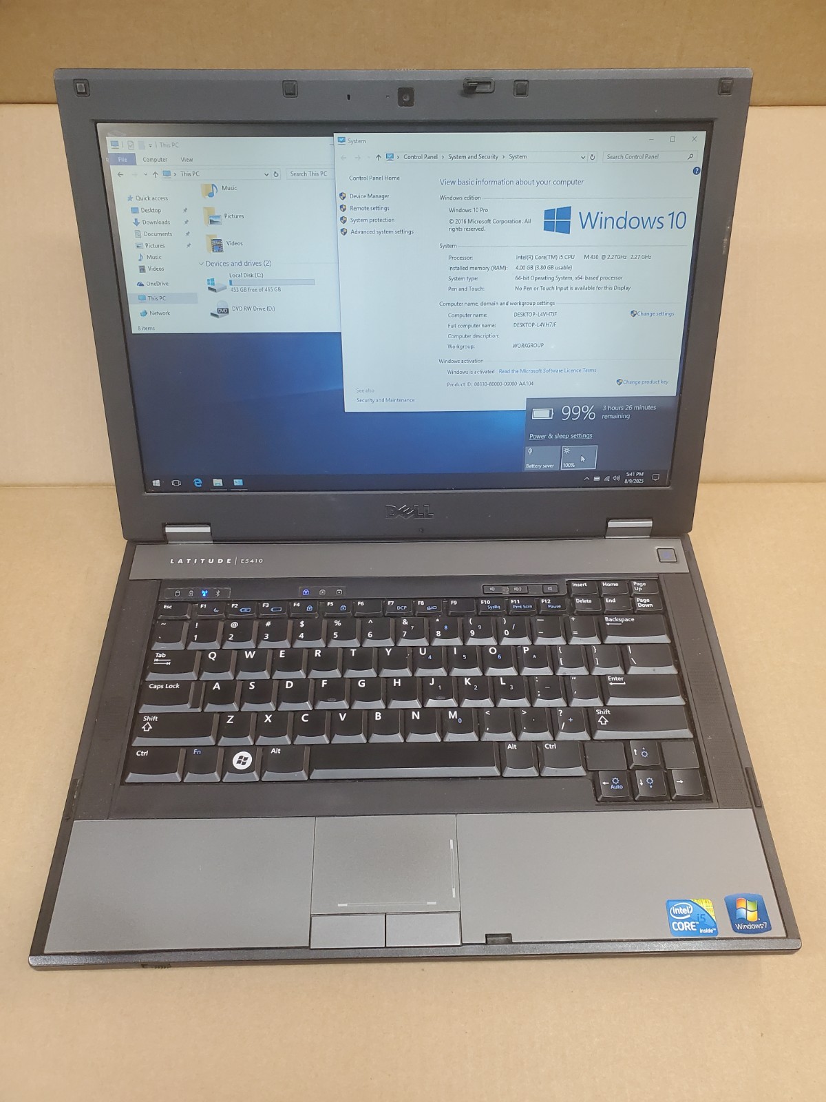 WV FANS! Dell Latitude E5410, Intel Core i5 M430, 500GB, 4GB, Win10 Pro, DVD-RW