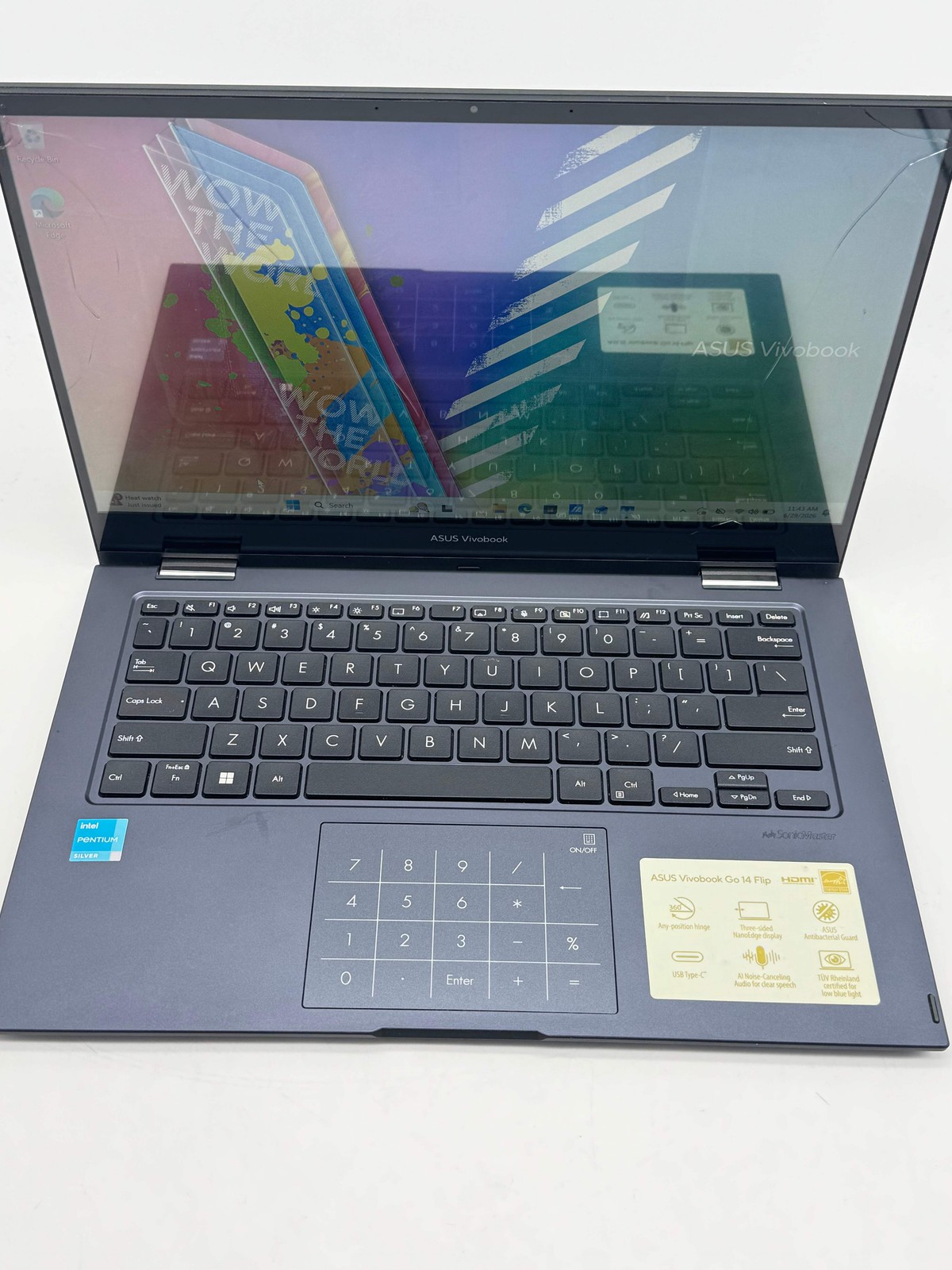 Asus VivoBook Go 14 Intel Pentium 8GB 128GB Damaged Screen For Parts