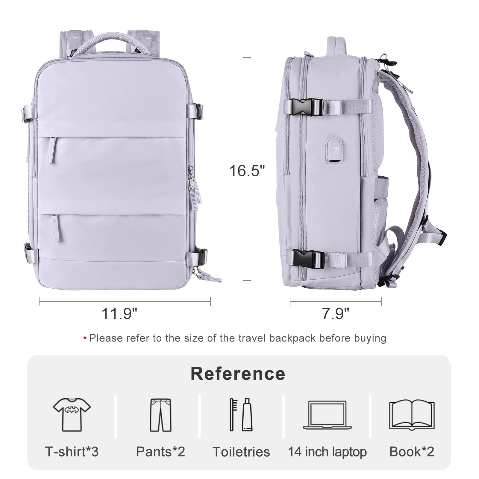 Carry On Backpack Personal Item Travel Backpack For Women Airline/Flight Approve