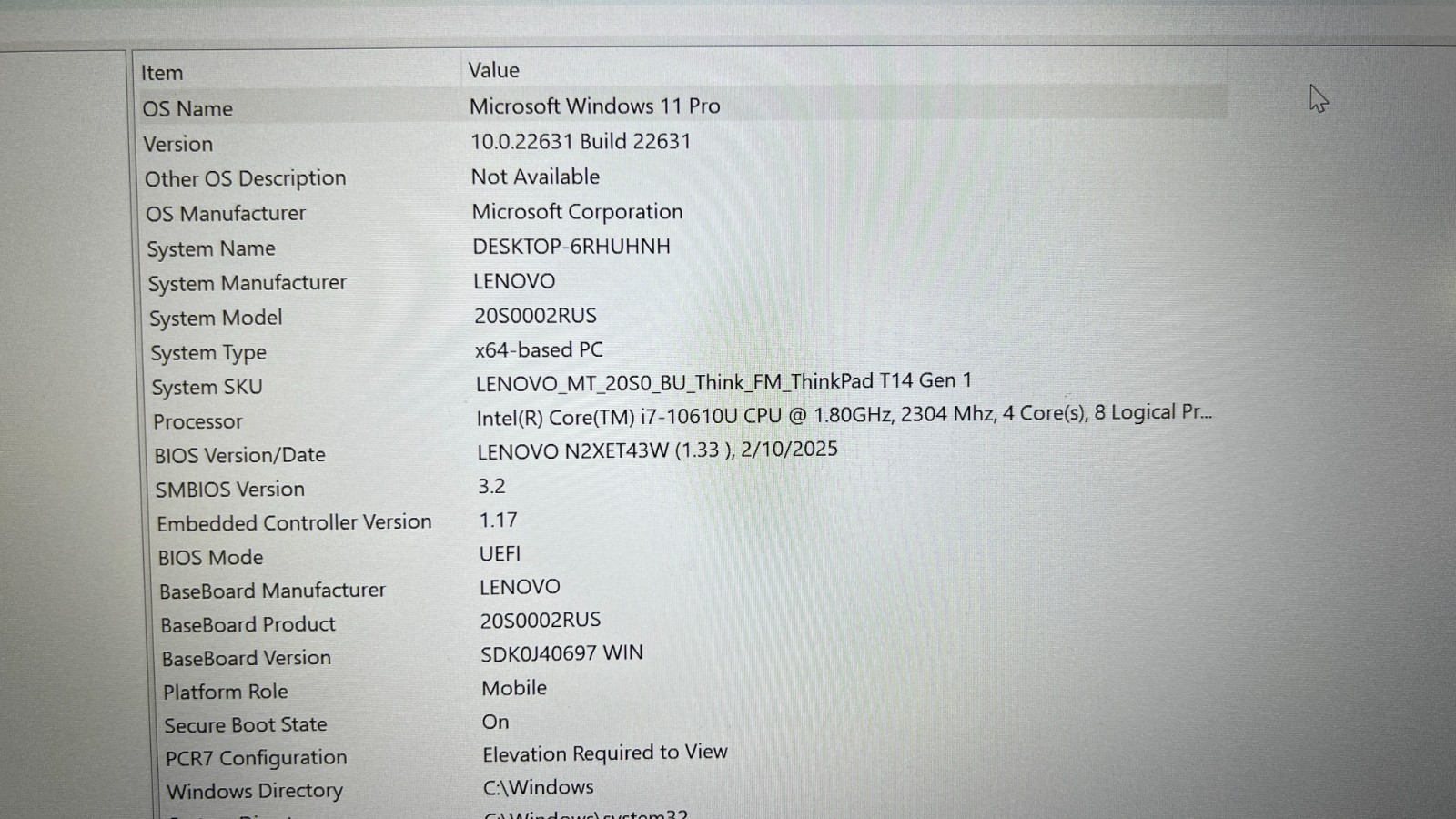 Lenovo ThinkPad T14 Gen 1 14″ FHD i7-10610U 24GB RAM 256GB SSD Win 11 Pro READ