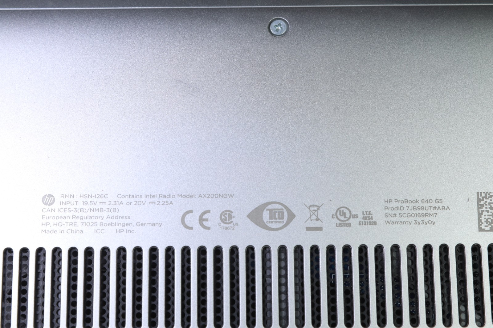 HP ProBook 640 G5 Intel Core(TM) i7-8565U CPU 1.80GHz-8GB RAM-256GB NVMe-NO OS