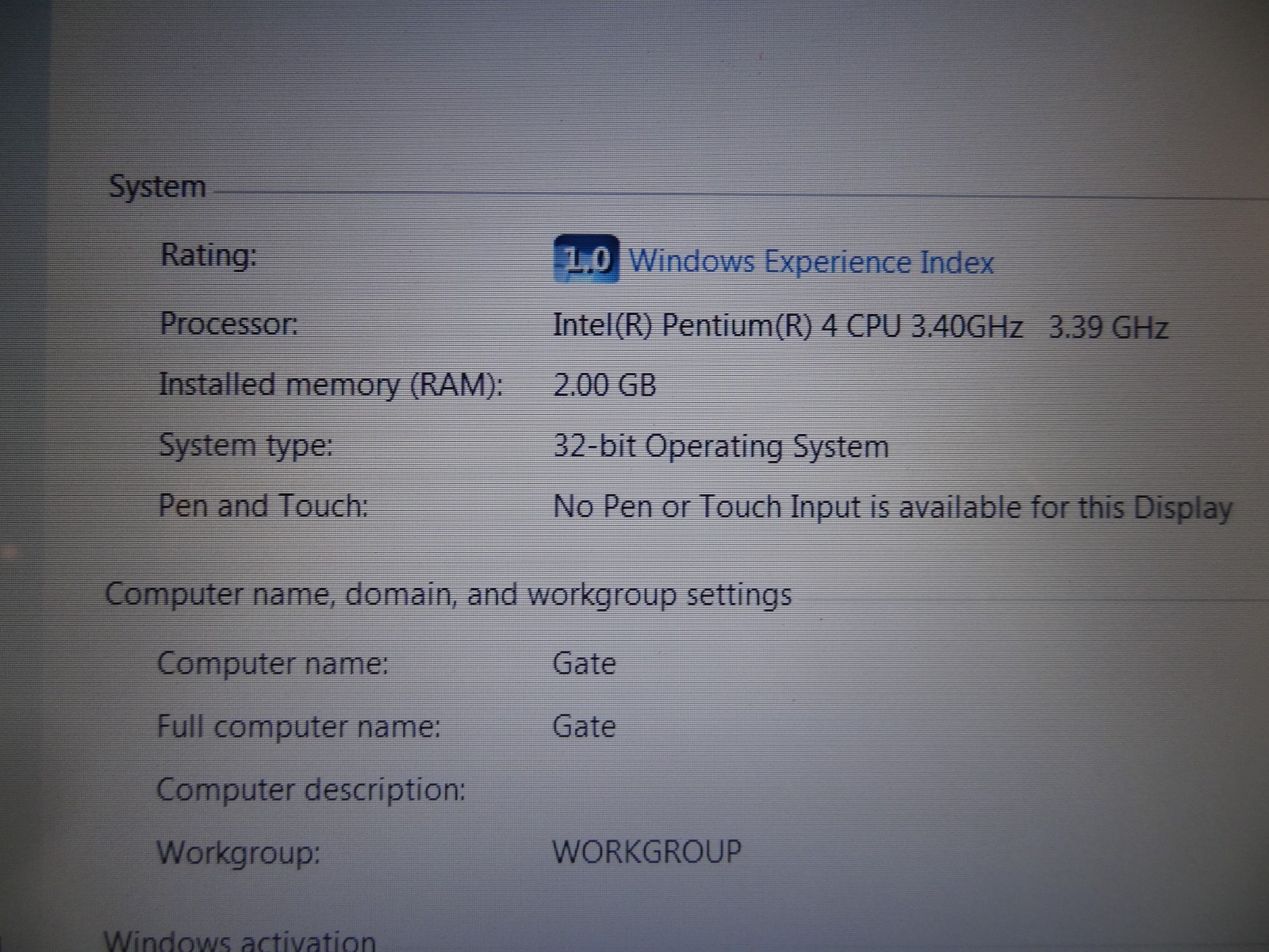 Gateway M675PRR Laptop Computer -17″Screen -Windows 7 -Intel Pentium @ 3.40GHz