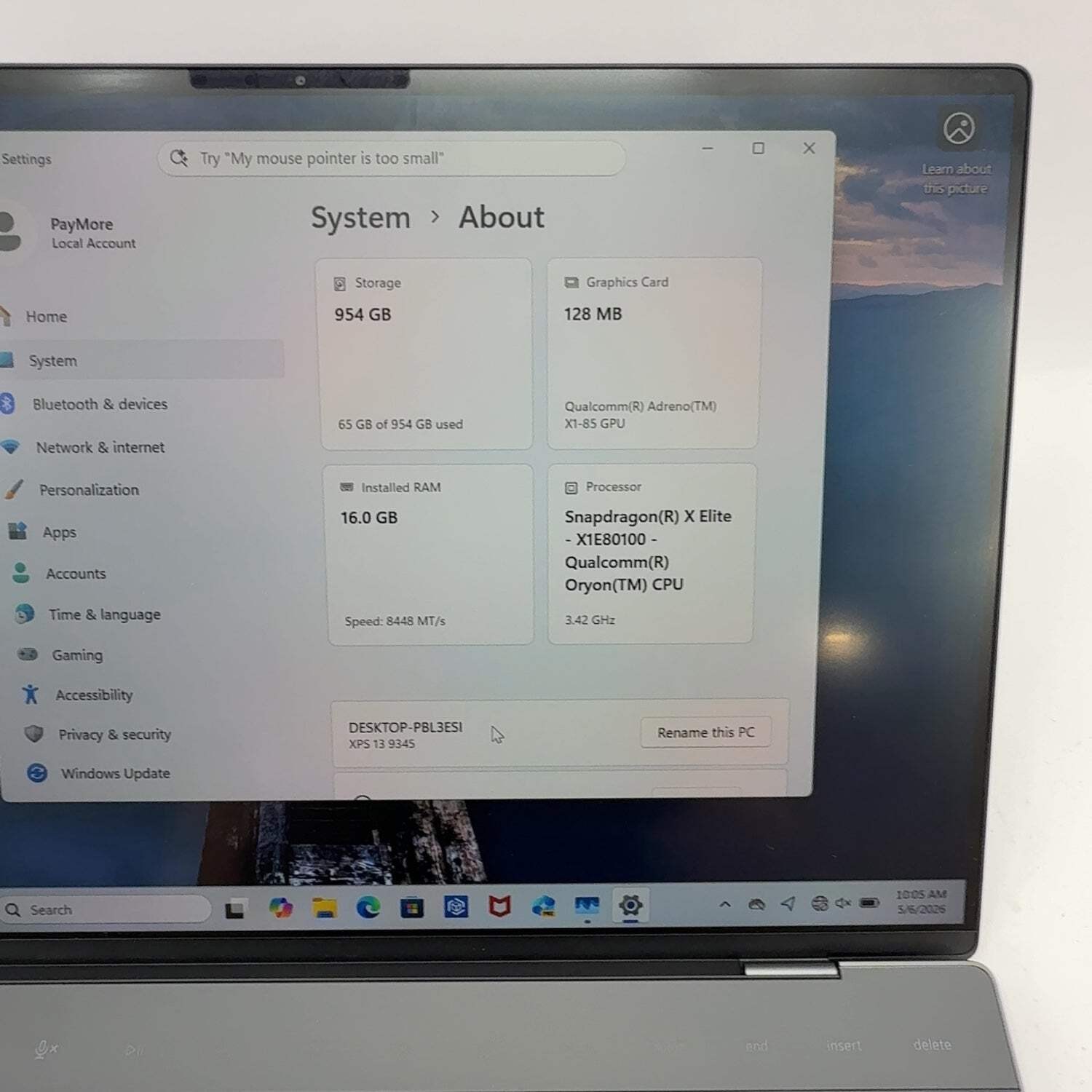 Dell XPS 13 9345 Snapdragon X Elite 3.4GHz 16GB RAM 1TB SSD 120Hz 13.4″ FHD
