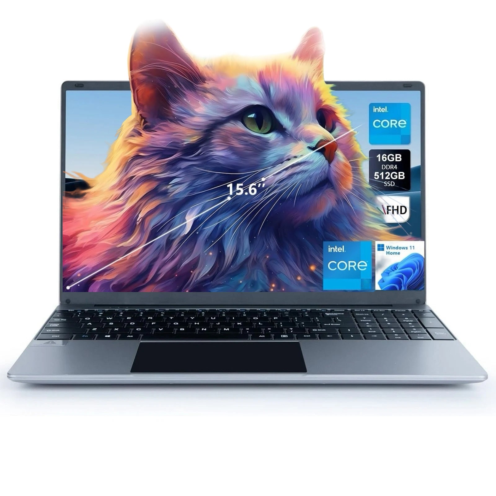 15.6 inch Laptop 16GB RAM 512GB SSD Intel Celeron N5095 WIFI 2.90Ghz Windows 11