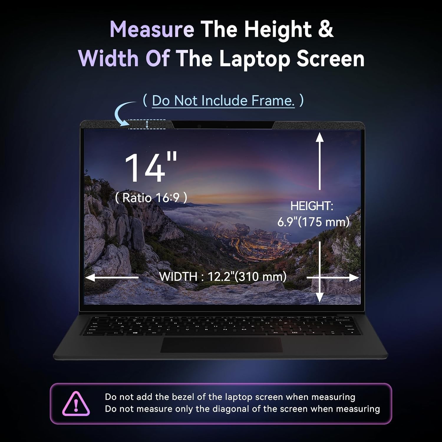 Magnetic Laptop Privacy Screen 14 Inch Anti Glare Protector for Computer Monitor