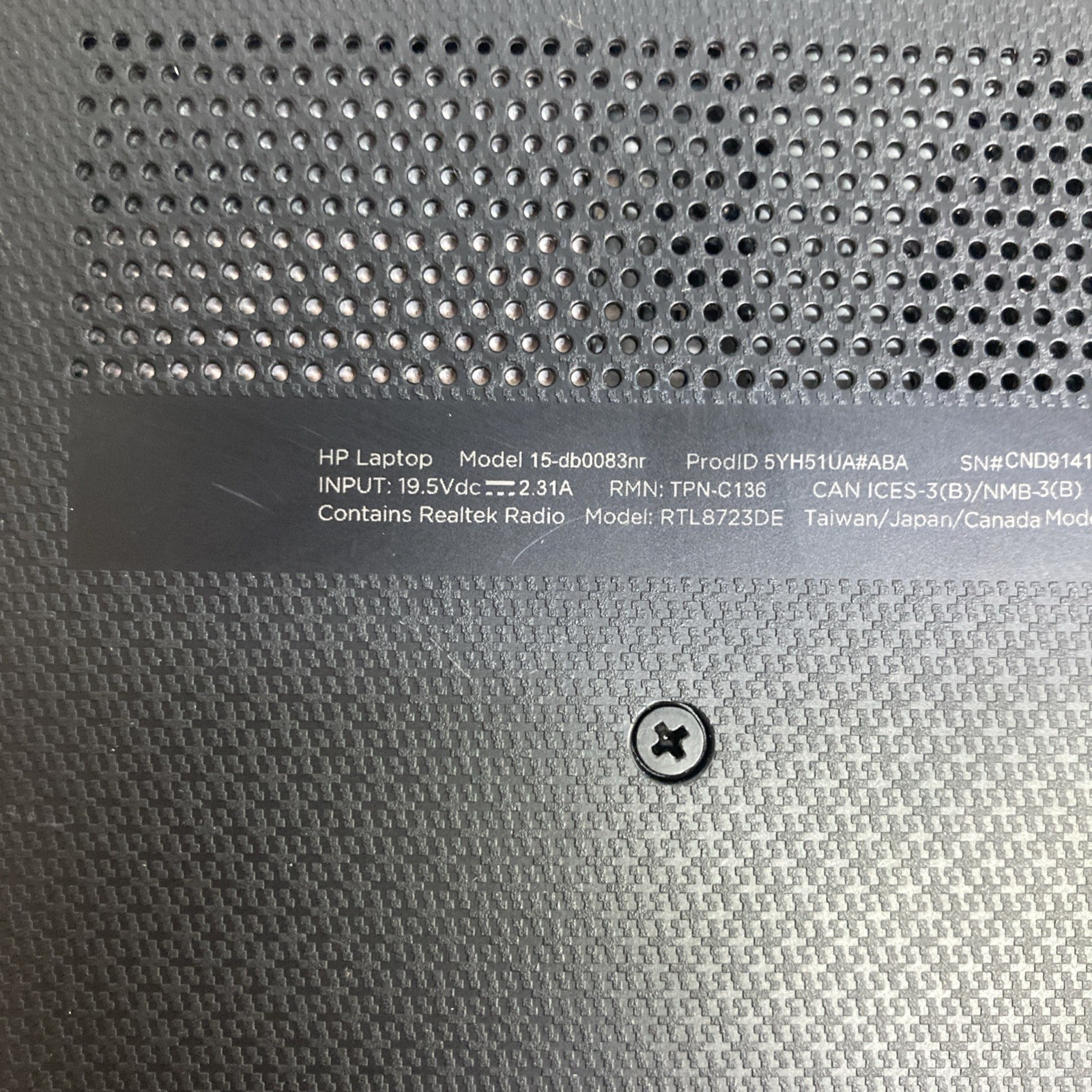 HP Laptop 15-db0xxx AMD A6-9225 Radeon R4 2.60 GHz no Ram no HDD Boot to BIOS