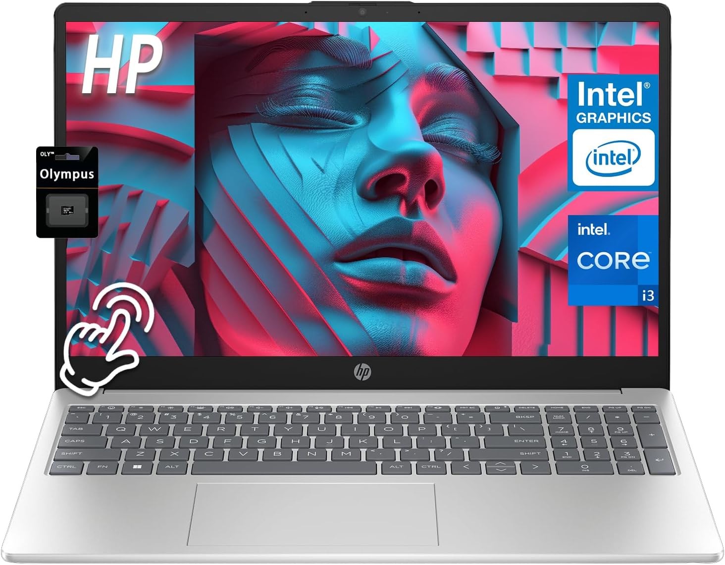 HP 15.6″ HD Touchscreen Laptop, Intel Core i3-1315U, 8GB DDR4, 256GB SSD W11 Pro