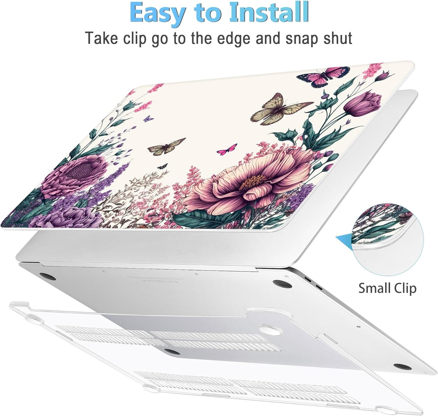 Case for MacBook Air 13 inch M1 A2337 A2179 A1932, Hard Cover with Screen Protec