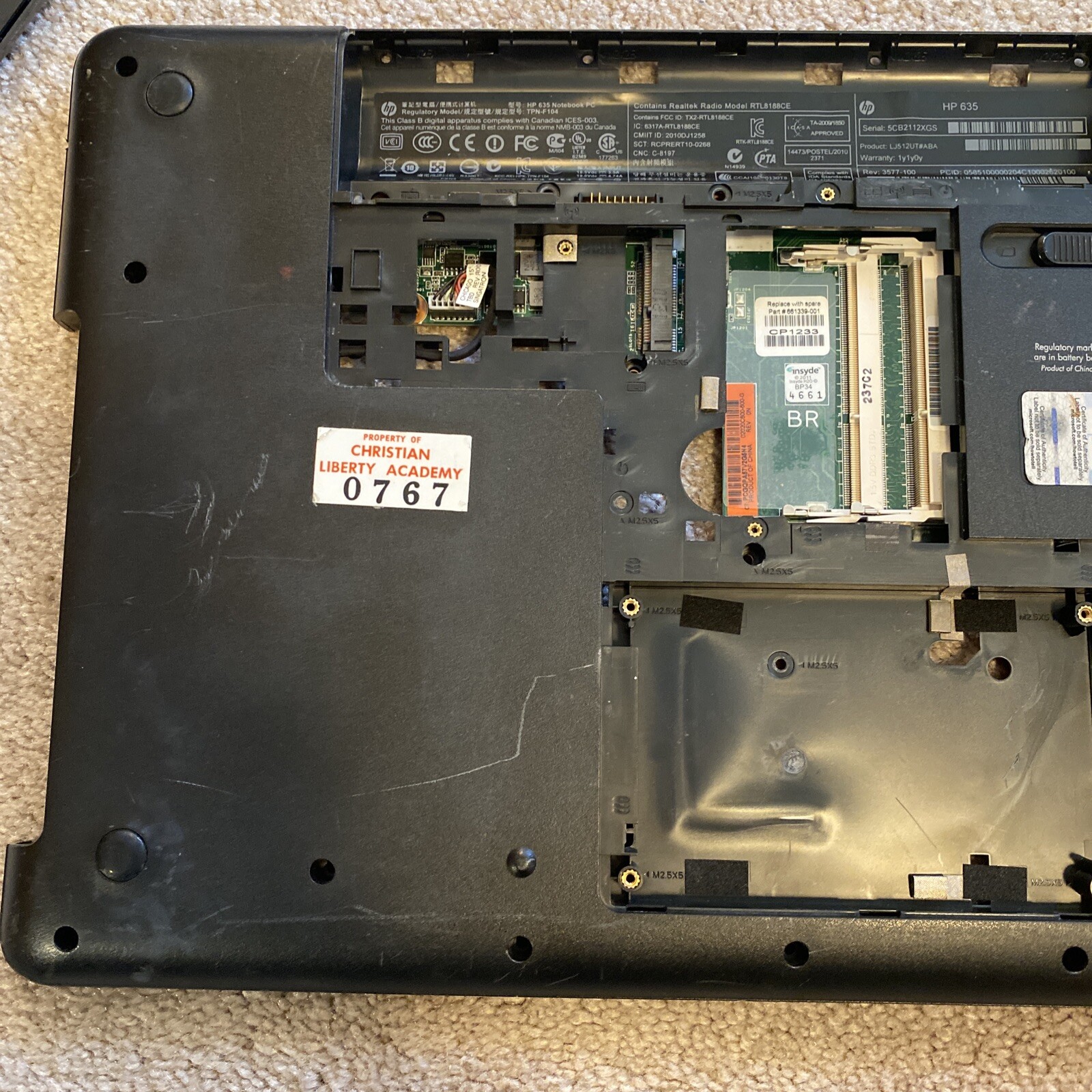 HP 635 TPN-F104 Laptop Notebook PC ￼Untested Parts Repair AS IS