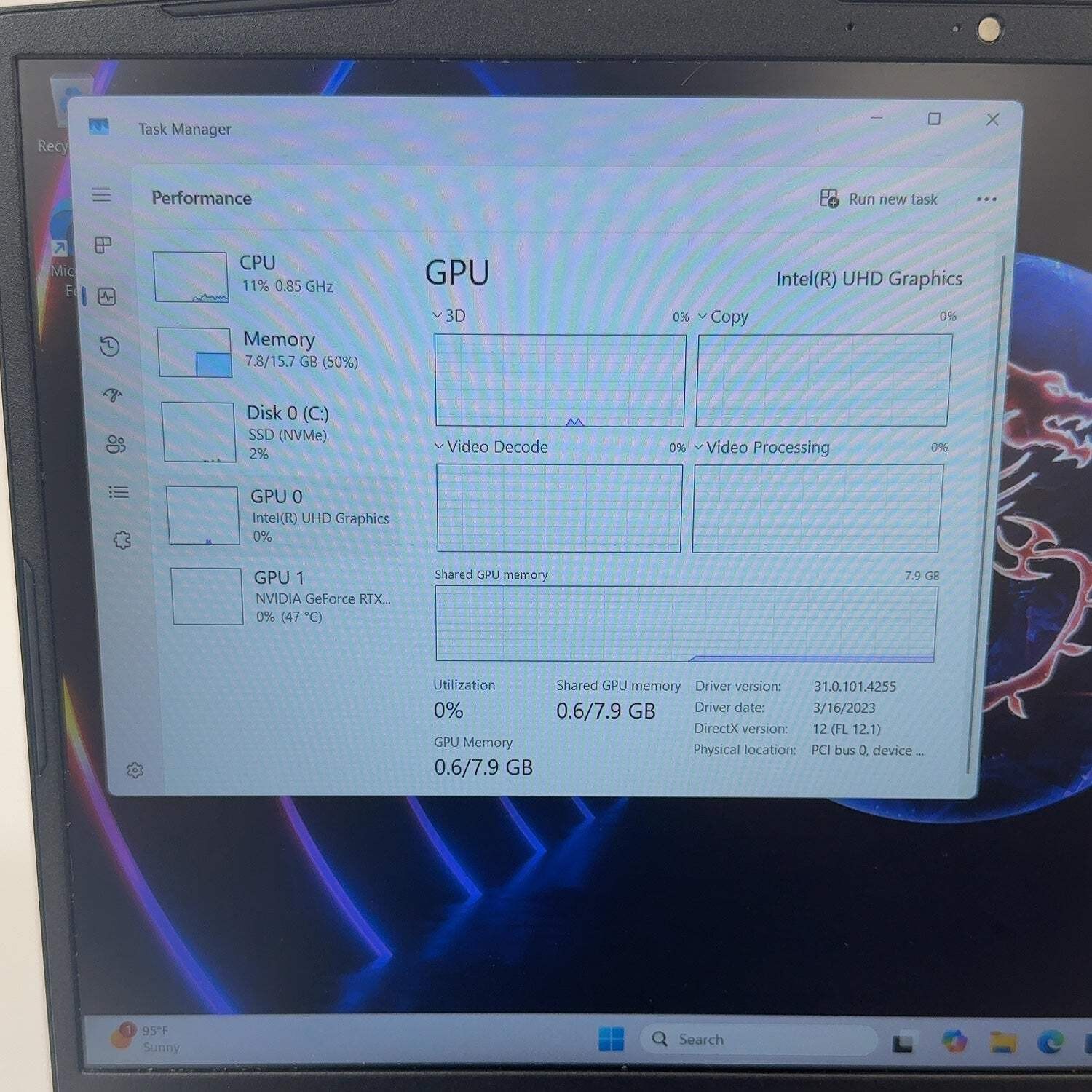 MSI Katana 15 B13VEK 15.6″ i7-13620H 2.4GHz 16GB RAM 1TB SSD GeForce RTX 4050
