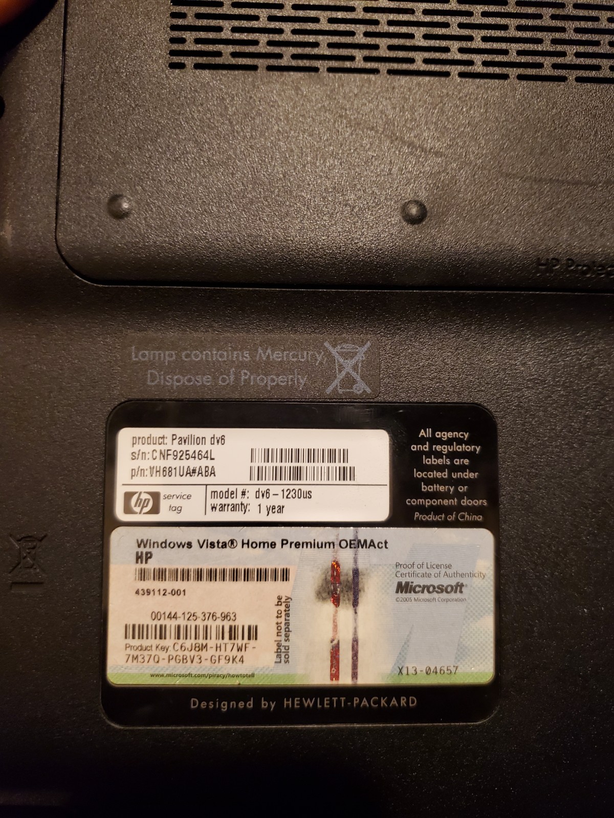 HP Pavilion dv6-1230us