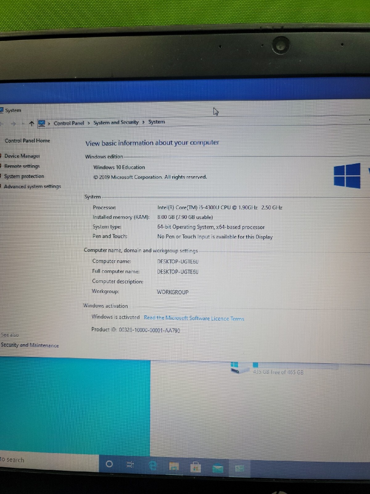 HP EliteBook 840 14″, i5 2.5GH, 500GB , 8 GB, Windows 10 w Charger *V.CLEAN*