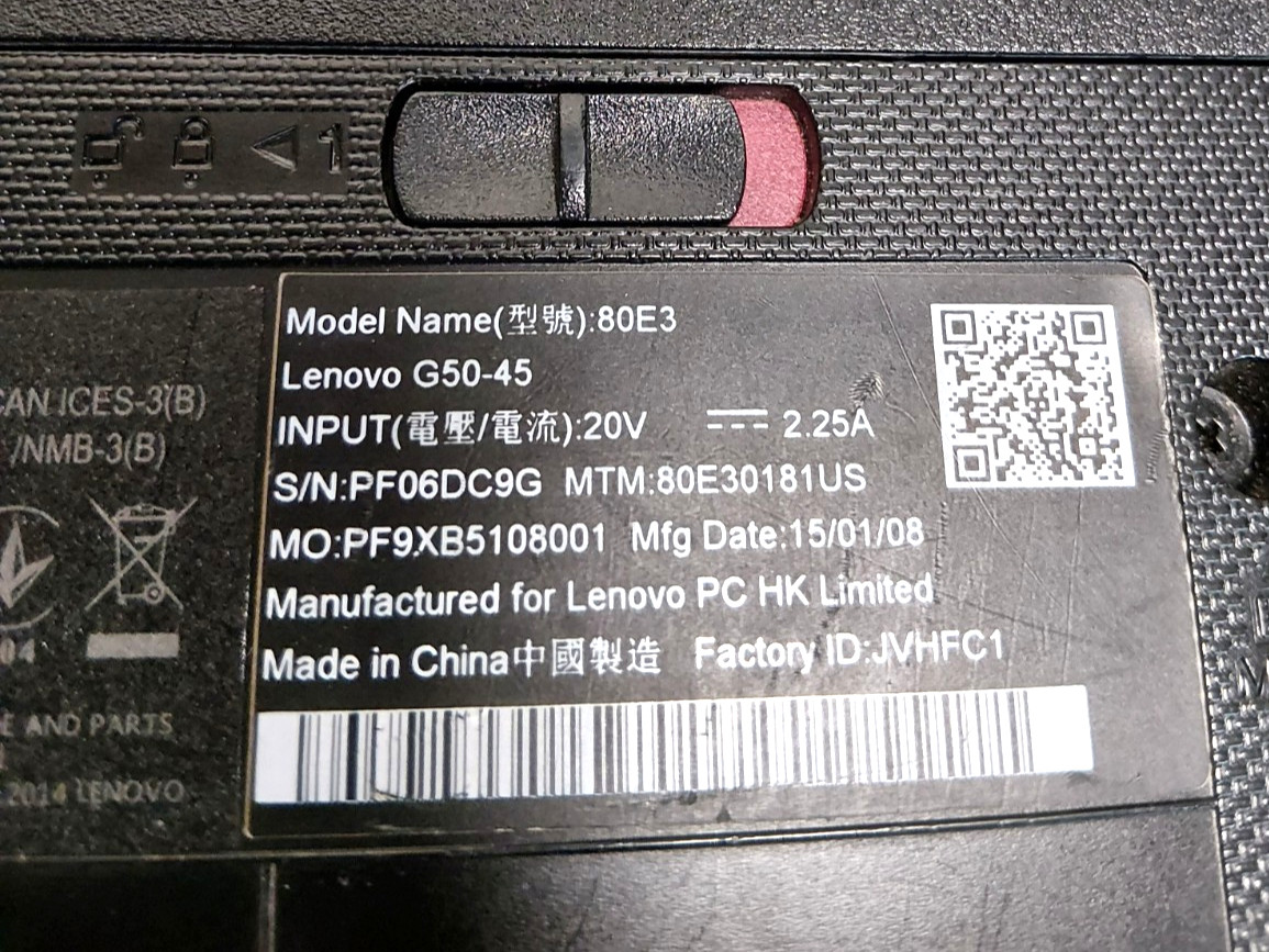 Lenovo G50 15.6″ AMD A8 Processor | For Parts/Repair #492